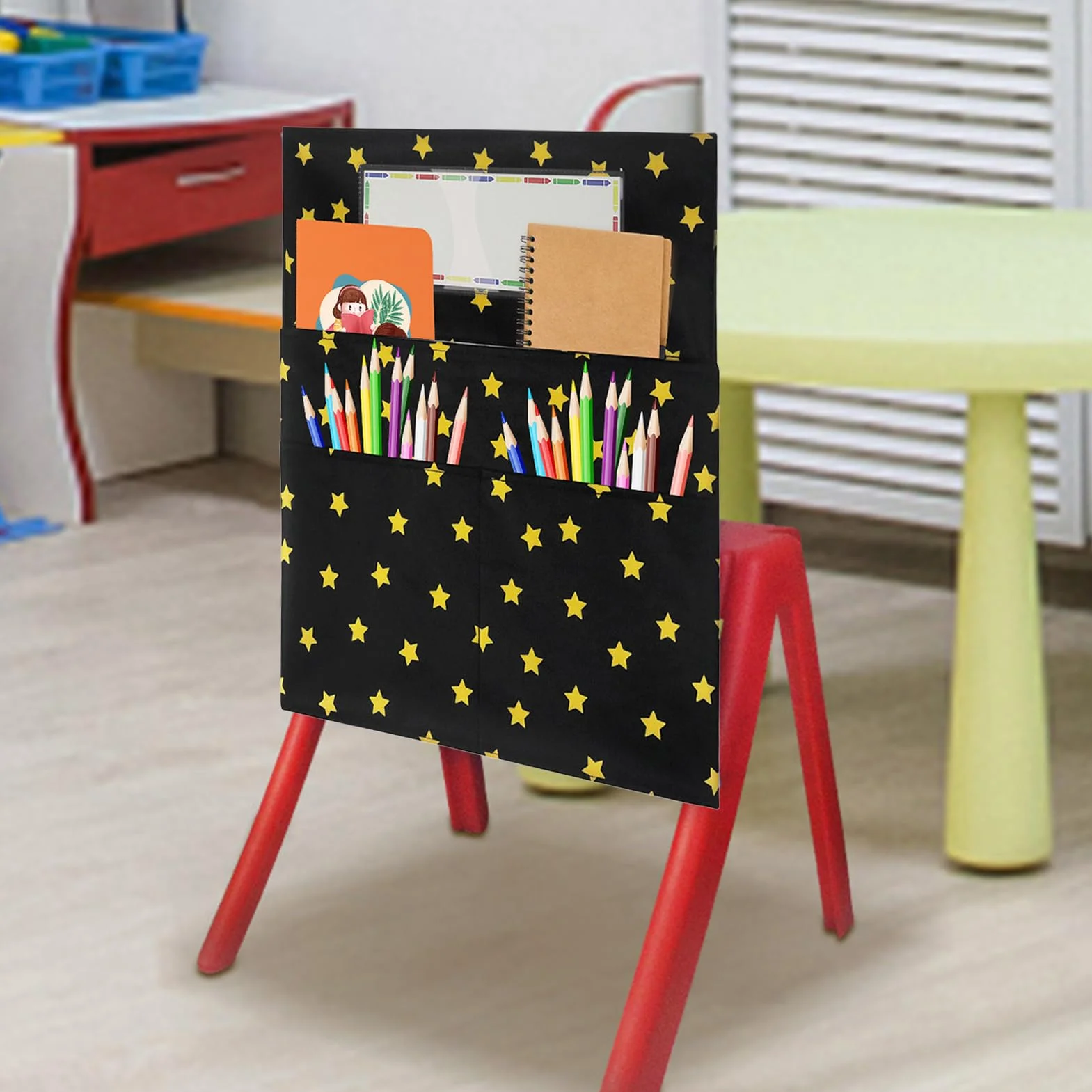Organizador De Bolsillos Para Sillas De Clase Escolar Suministros Lectura Maestros Biblioteca