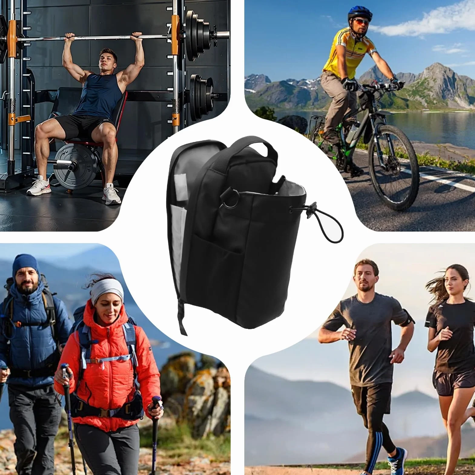 Bolsa De Gimnasio Magnética Gran Capacidad con Bolsillo para Teléfono Organizador Portátil