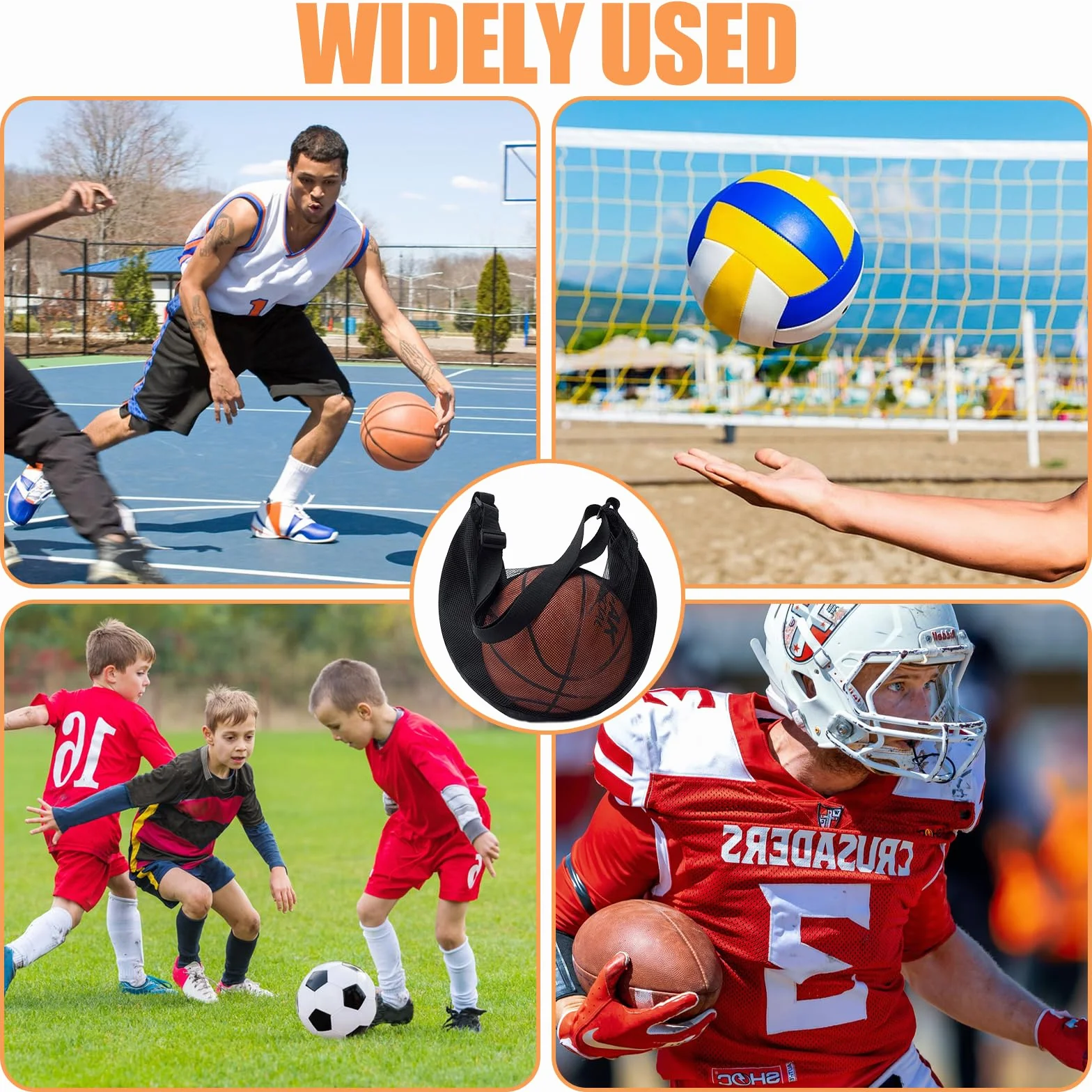 Bolsa de Malla para Pelotas, Oxford Impermeable, Mochila Deportiva para Fútbol, Baloncesto, Tenis, Rugby, Voleibol