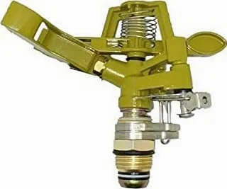 Suinga Pack 4 Aspersores Sectoriales Metálicos Regulables con Soporte | Toma 1/2" | Zinc y Latón | Riego Jardín, Césped, Dorado