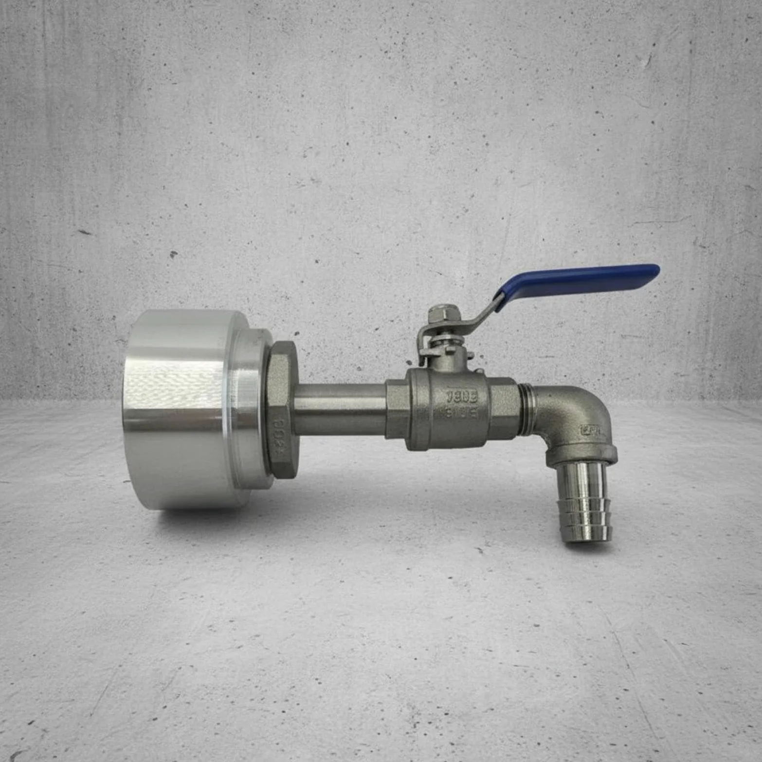 perfeclan Válvula Adaptadora de Aluminio Válvula de Tanque Adaptador de Contenedor Rosca Firme con Junta Gruesa Resistente a Presión Adecuada para Canalización Plantas Nave Industrial, 42MM, Ss 90°
