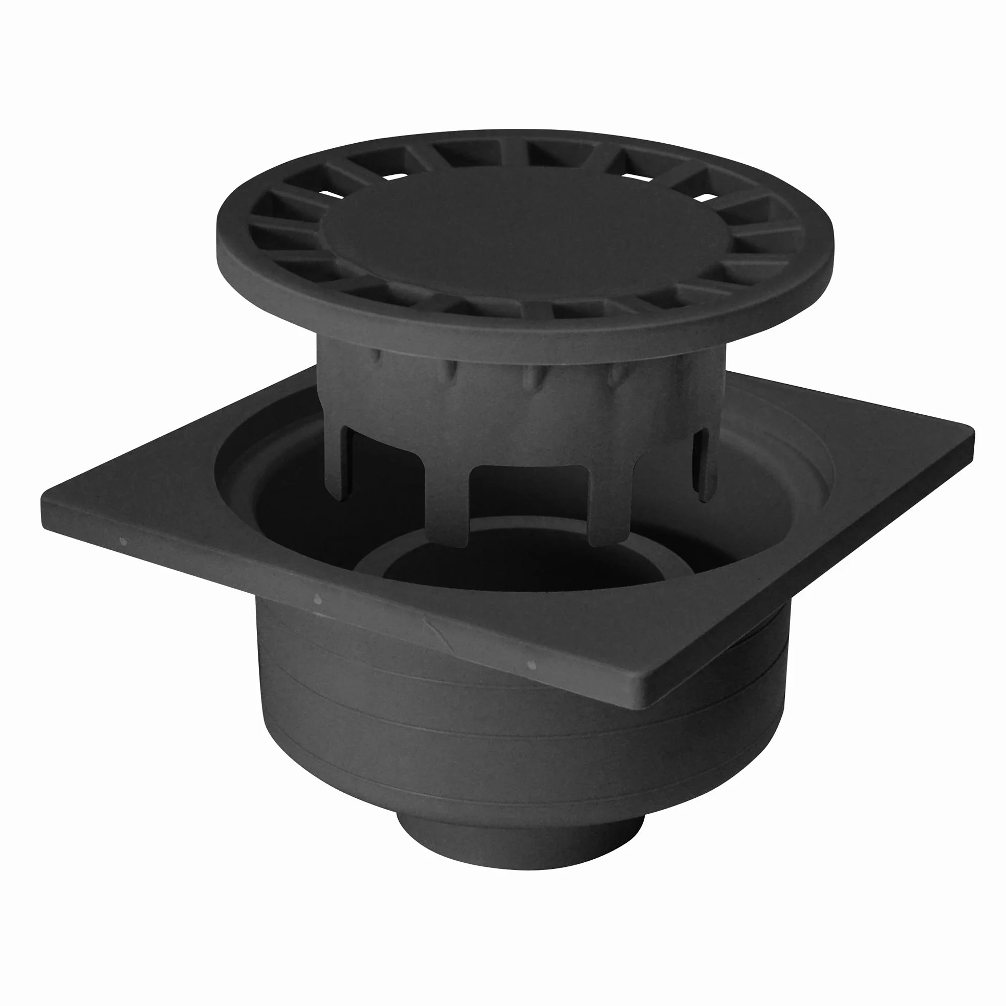 Jardibric – Sifón de patio 200x200 mm negro – Mirada Evacuación Agua Exterior Polipropileno