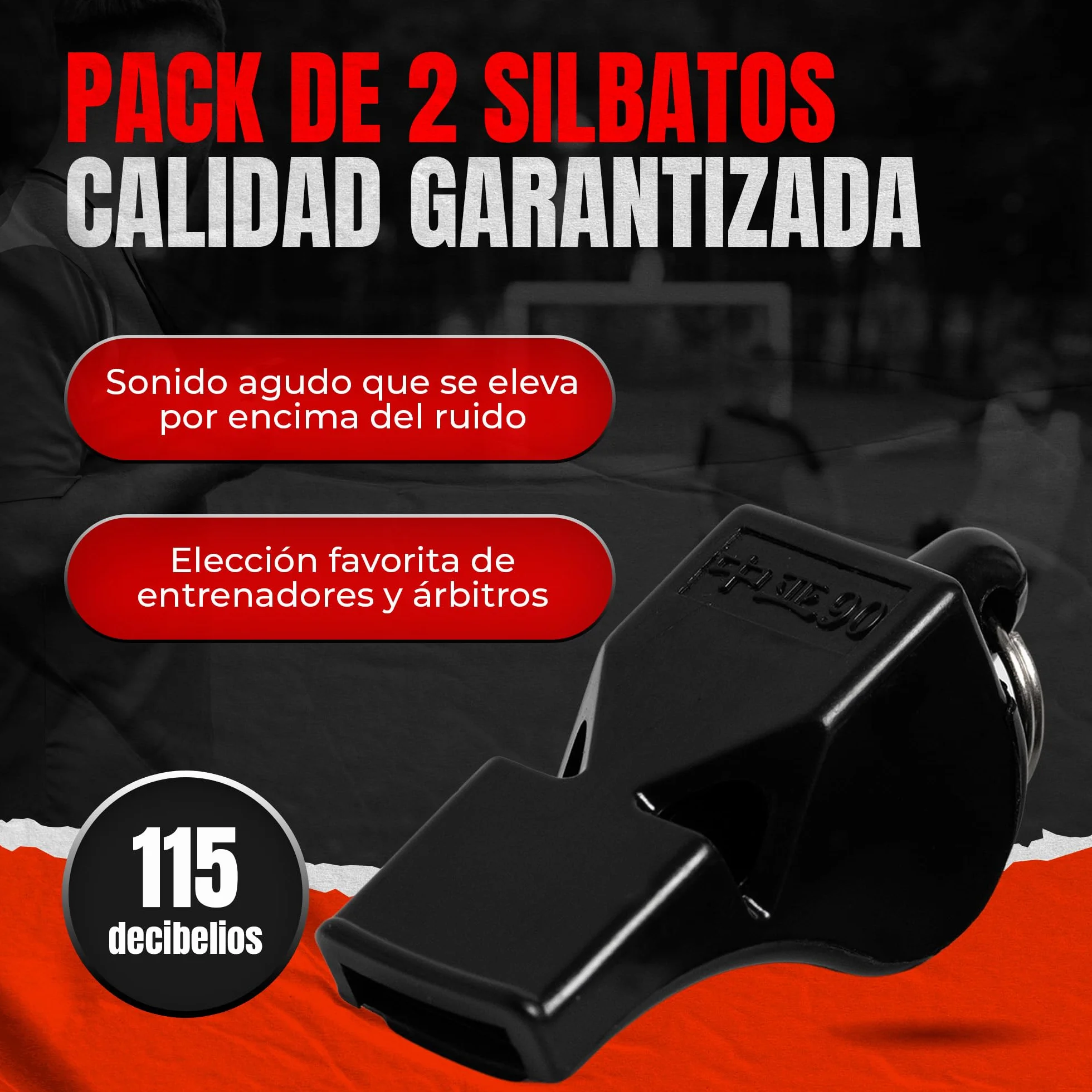 Maban Silbato Arbitro Profesional Pack 2 Silbatos 2 Agarres Cuerda Futbol Baloncesto Deportivo