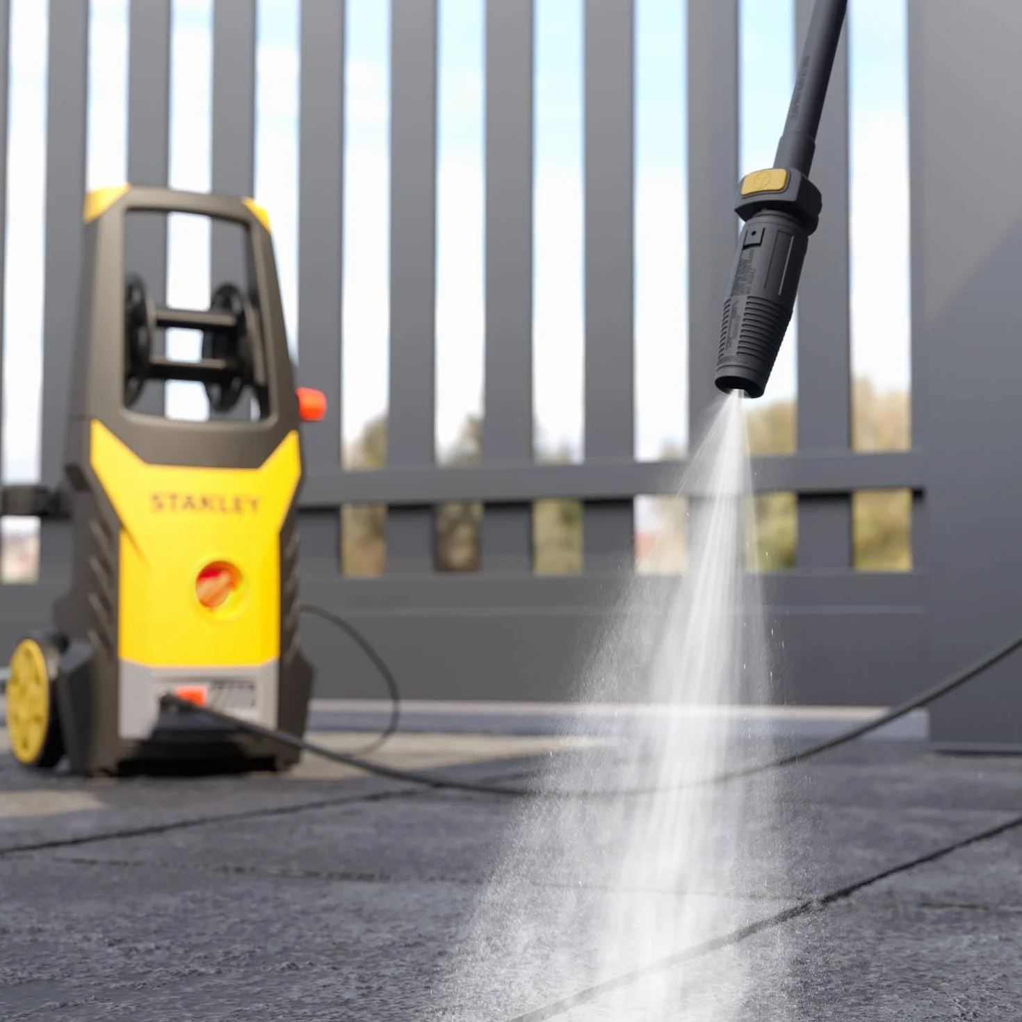 Stanley Hidrolimpiadora SXPW19BX | Alta Presión | para Automóviles Y Superficies Externas | con Limpiadora de Superficies y Cepillo Fijo | Presión máx. 150 Bar | Caudal máx. 440 l/h | Consumo 1900 W