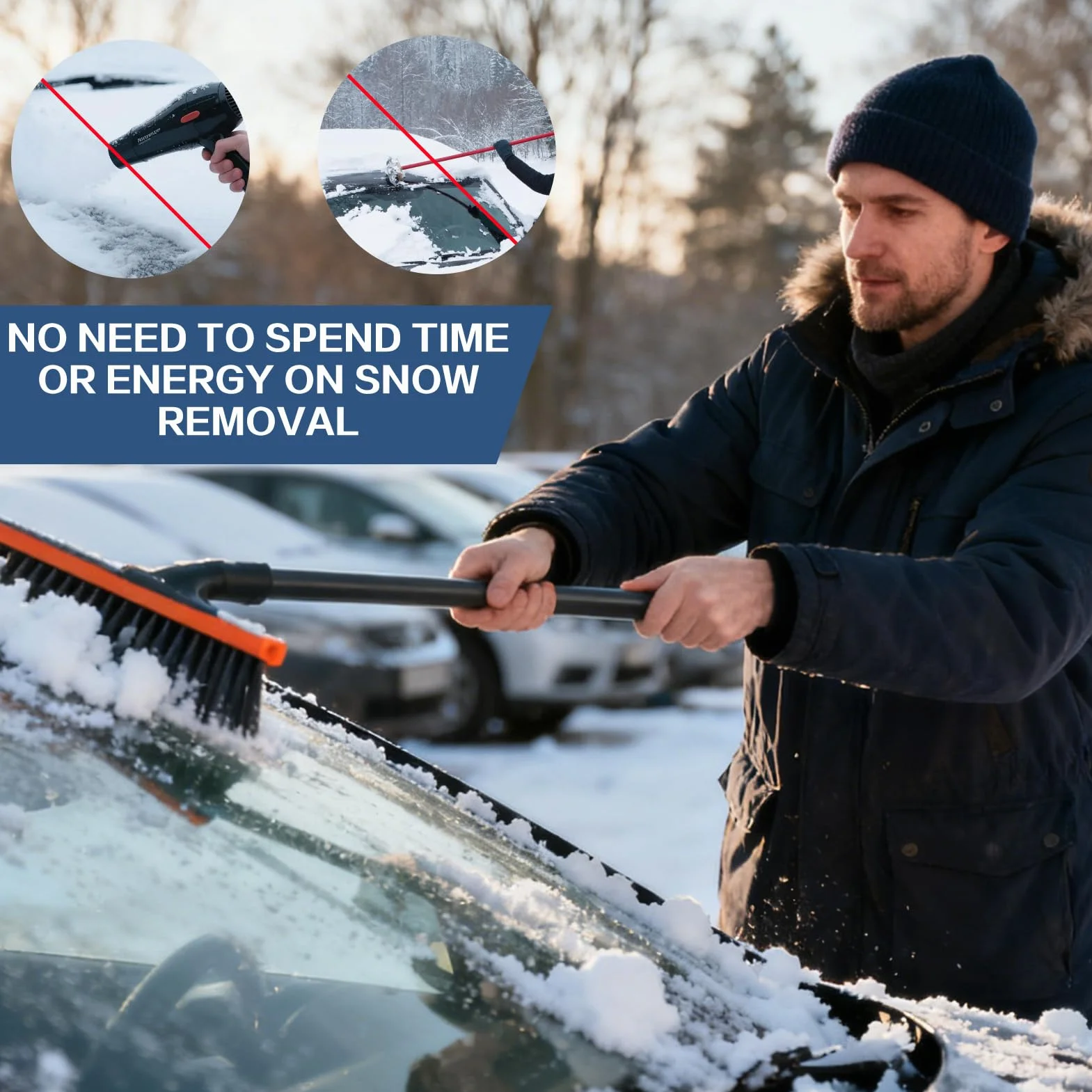 3 piezas Descongelador electromagnético para derretir hielo, quitanieves electromagnético para coche, desempañador electromagnético para coche, desempañador electromagnético para quitar nieve
