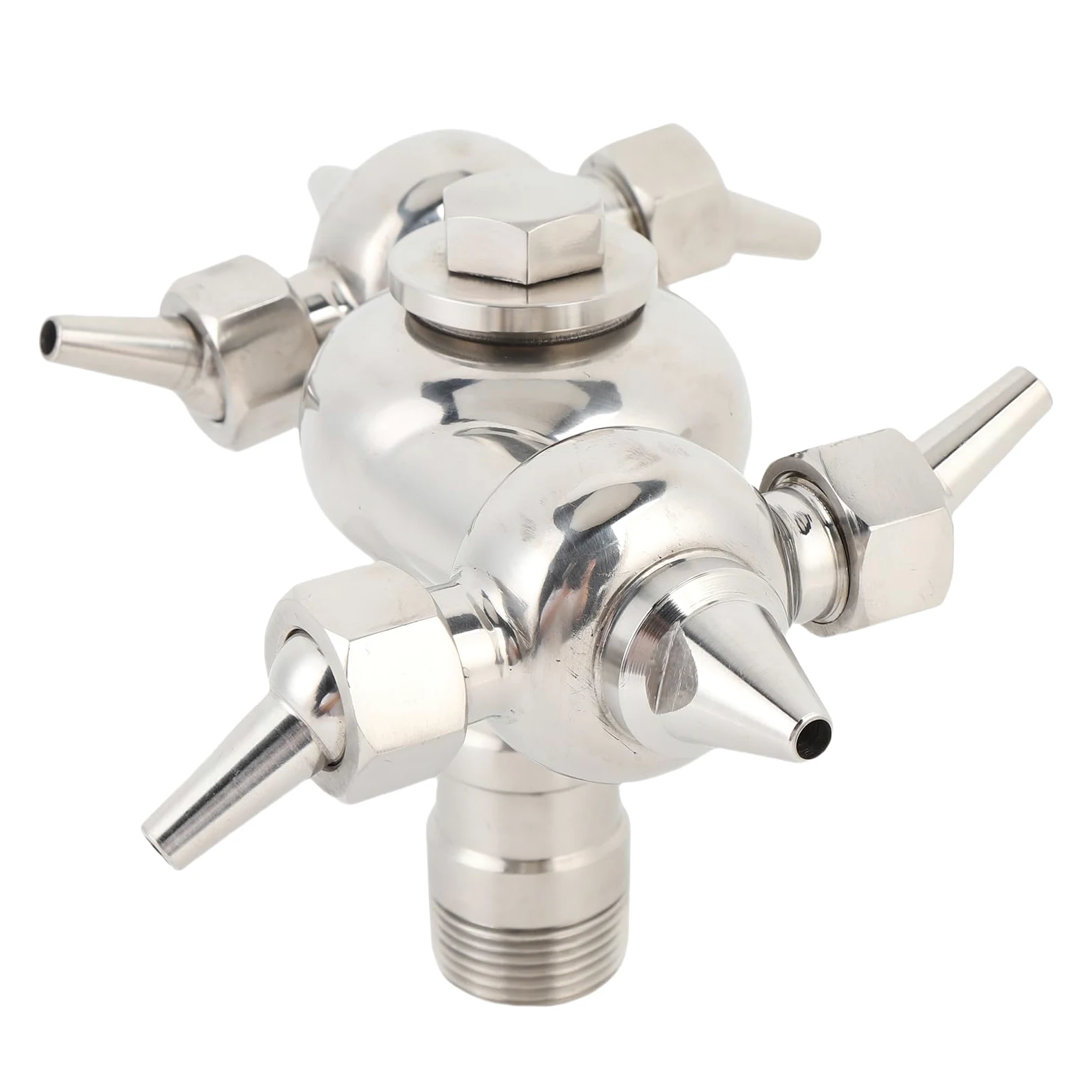 304 Bola de Pulverización de Limpieza de Acero Inoxidable de Acero Inoxidable 360 °, Lavadora de Tornillo de Rosca Masculina DN25, 2-16 Rpm, Retivado de Retroceso, sin ángulo