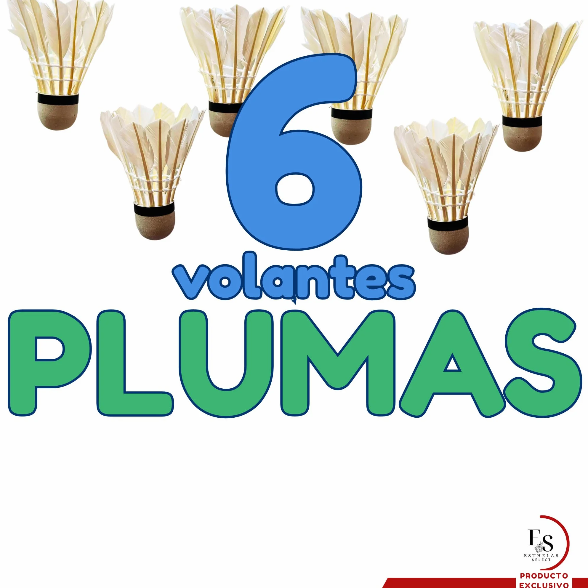 Pelotas Bádminton Pluma Natural Profesionales Resistentes Set 6 Pack Entrenamiento