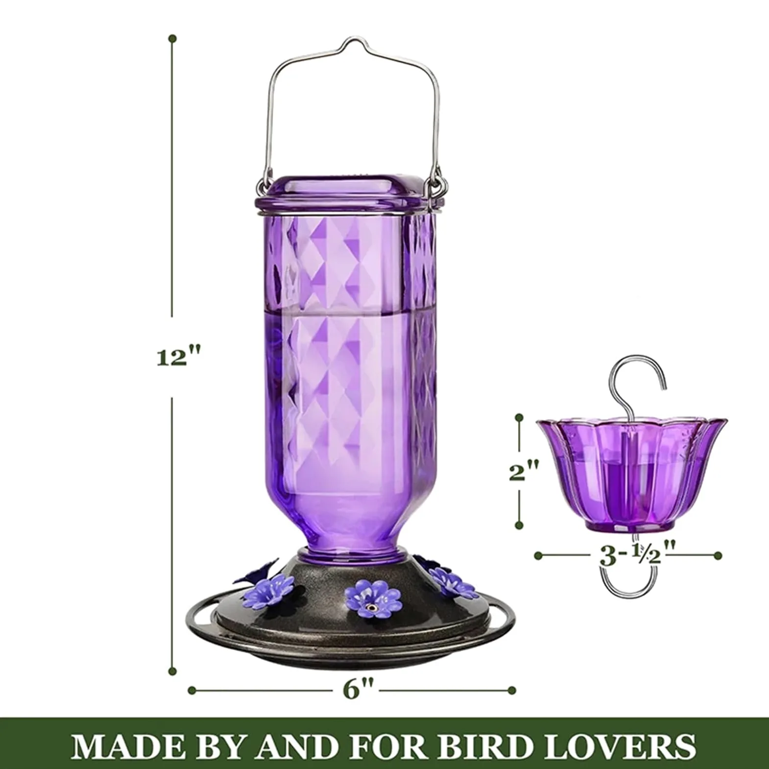 Comedero Colgante for colibríes, comedero con Base a Prueba de Fugas for pájaros al Aire Libre
