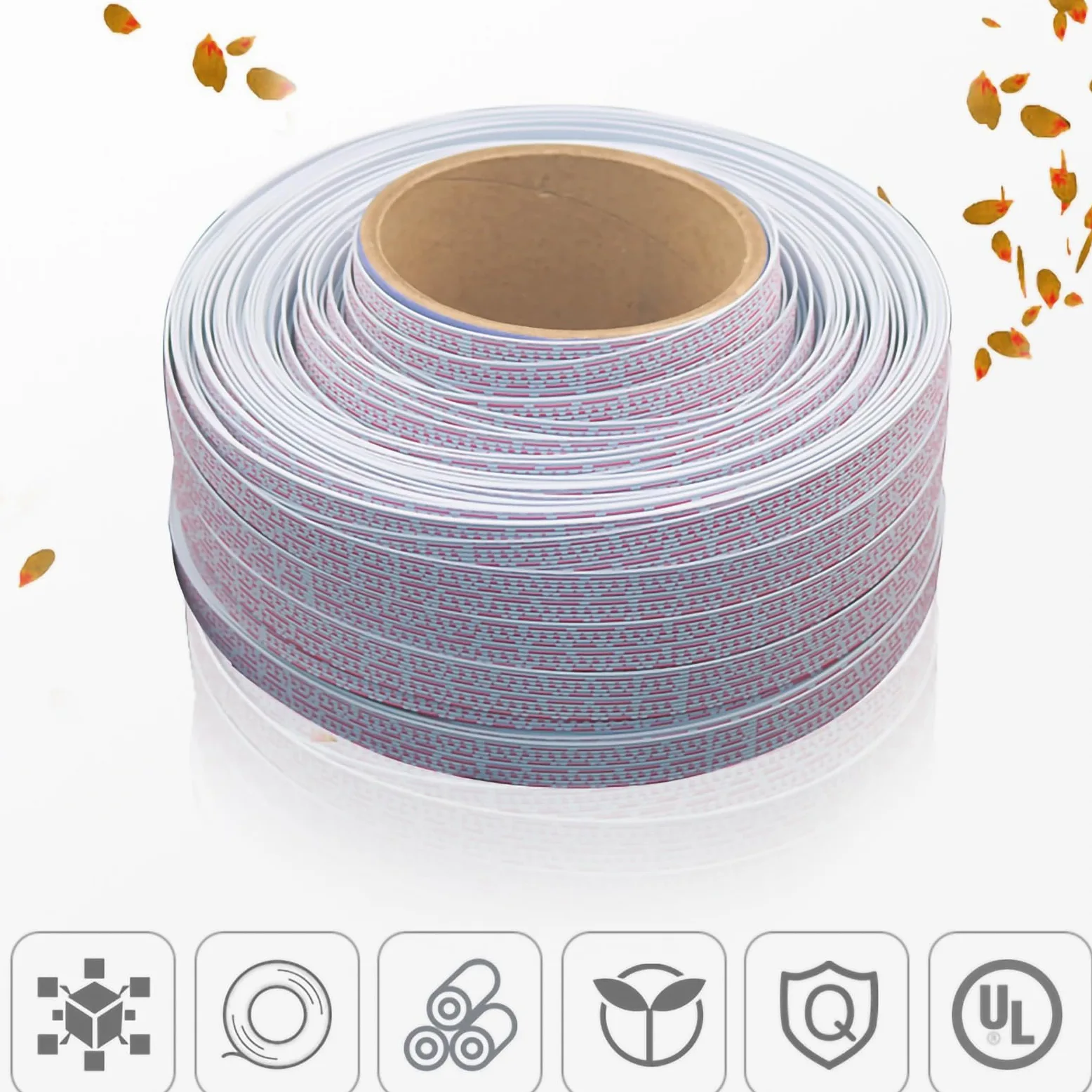 Cable Plano Paralelo Rojo Y Blanco UL2468 De 12 Pines, 26 AWG Y 24 AWG, 300 V PVC, para Cableado Electrónico LED DIY(65FT,24AWG-12P)