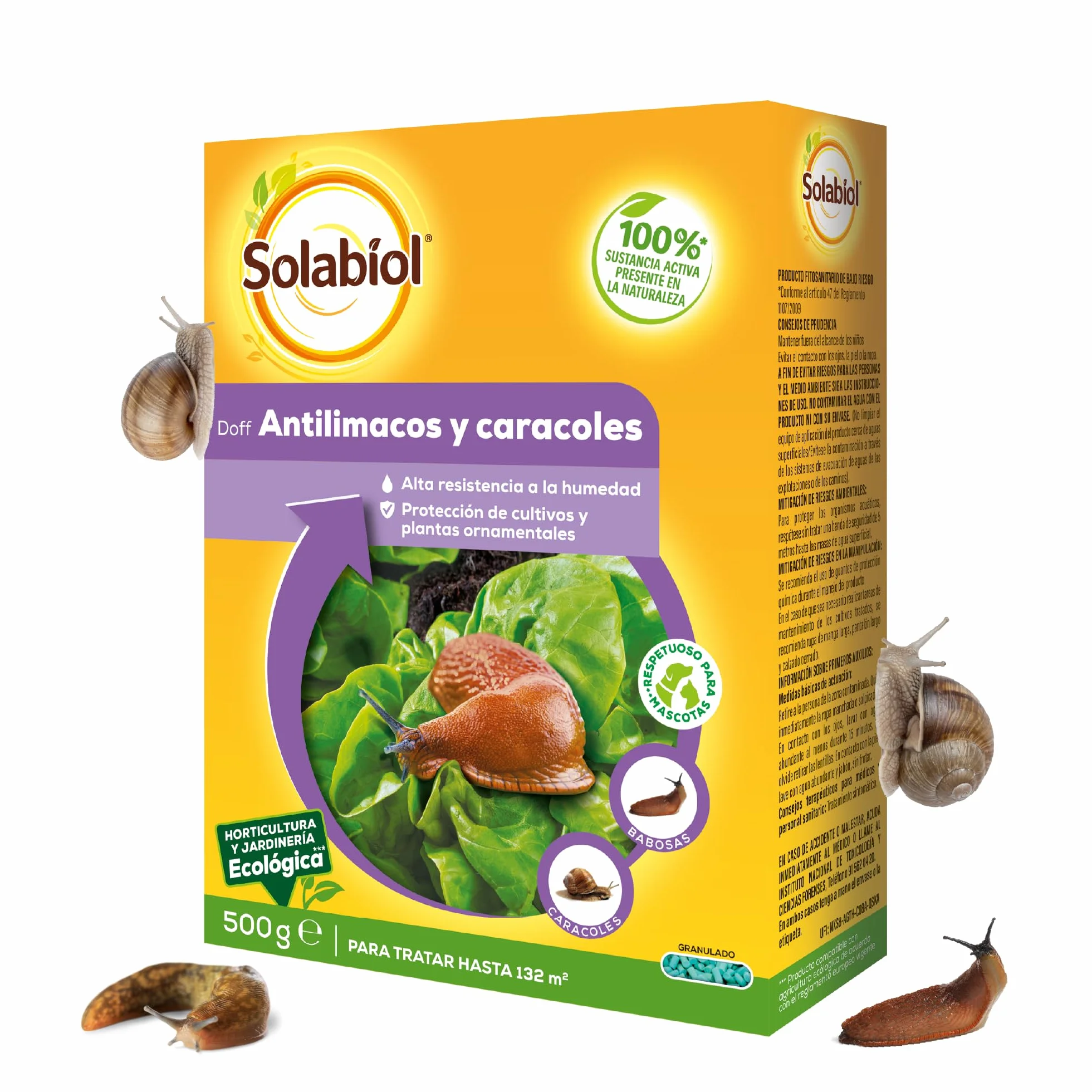 Solabiol Anticaracoles Natural RB. Protección Natural contra Caracoles y babosas. 100% Ingredientes Naturales