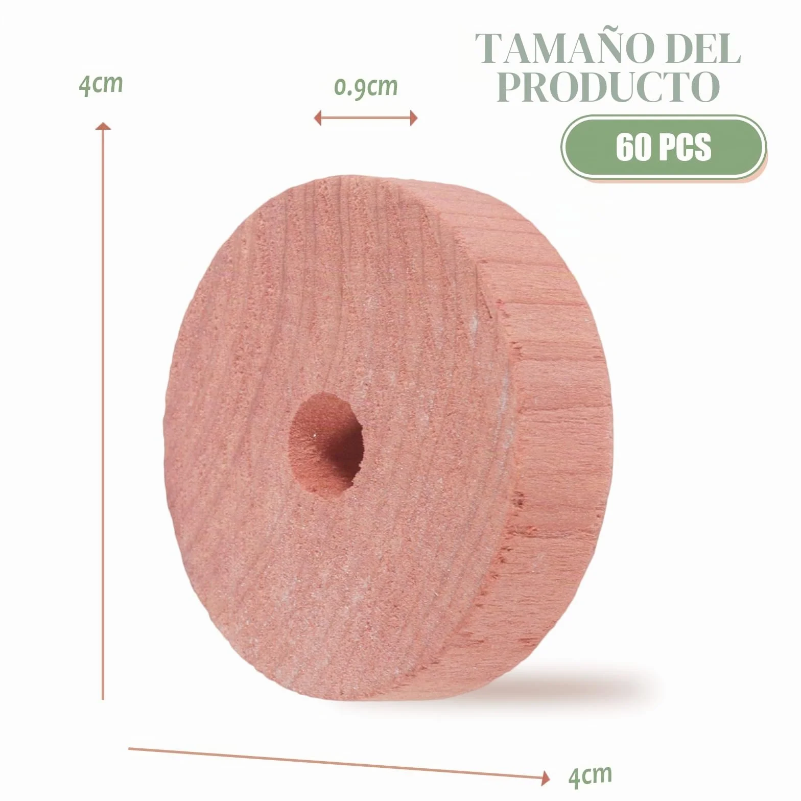 JAMATA Anillos de Cedro Antipolillas Natural 60 Piezas, Cedro Rojo Aromático 100% Orgánico para Armarios, Perchas y Cajones, Protección Duradera y Ecológica contra Polillas y Humedad,anti mites
