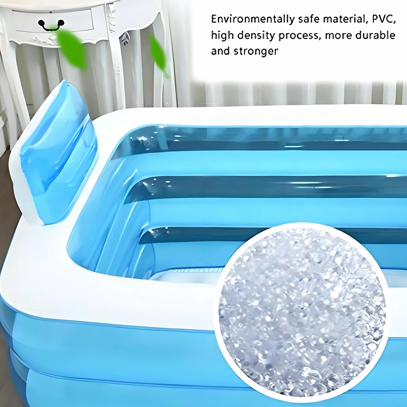 Bañera Inflable de Hidromasaje para Adultos - Piscina Hinchable Plegable de PVC - Barril de Baño de Playa Doble Con Bomba de Pie (160 * 115 * 55cm)