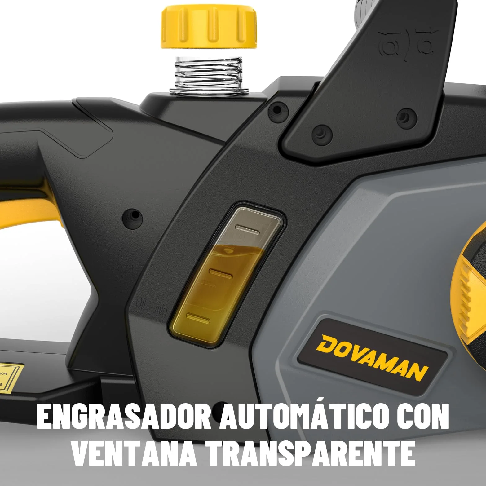 DOVAMAN Motosierra Eléctrica de 2400W, Tensión sin Herramientas en un Paso, 40cm Barra y Cadena Oregon, 15m/s Velocidad de Cadena, Lubricación Automática, Freno Mecánico y 2 Cadenas - DCS01A