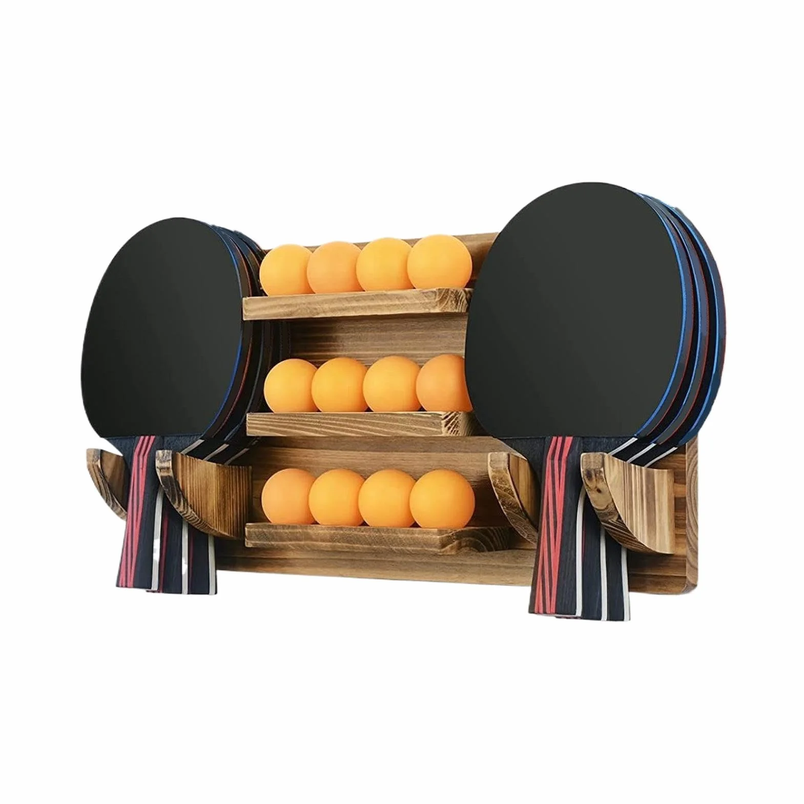 Soporte de Exhibición para Raquetas de Tenis de Mesa para 6 Raquetas y 12 Pelotas
