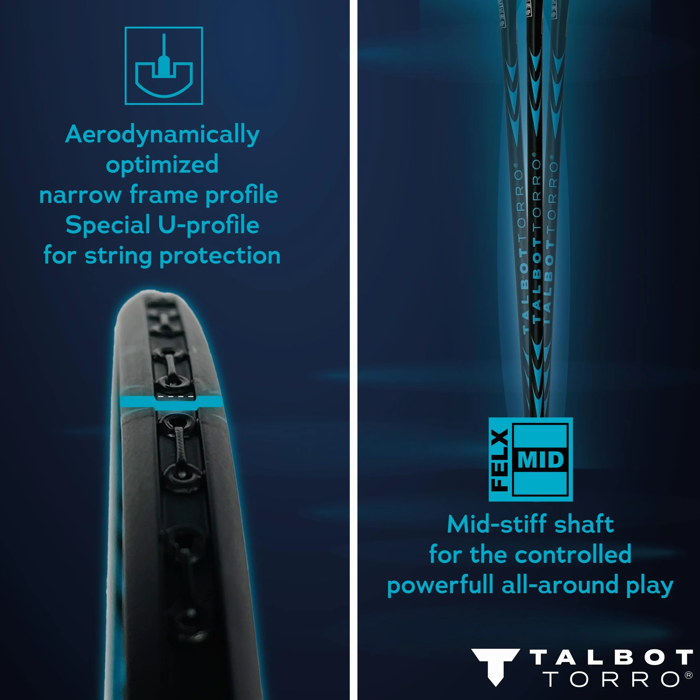 Set de Bádminton Profesional Talbot-Torro | Raquetas de Grafito Ultraligeras, Volantes de Nylon y Estuche de Transporte Acolchado