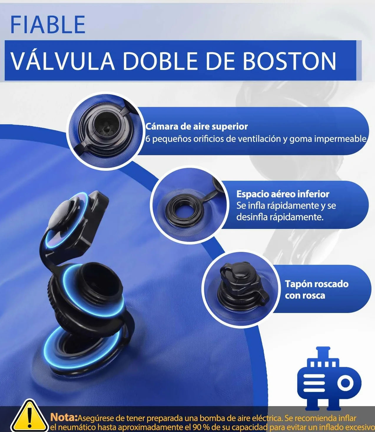 Angooni Cojín de piscina de invierno XXL 200 x 240 cm | Cojín de aire para piscina con doble costura para cubierta de piscina | Cojín de piscina para el invierno | con válvula Boston de doble