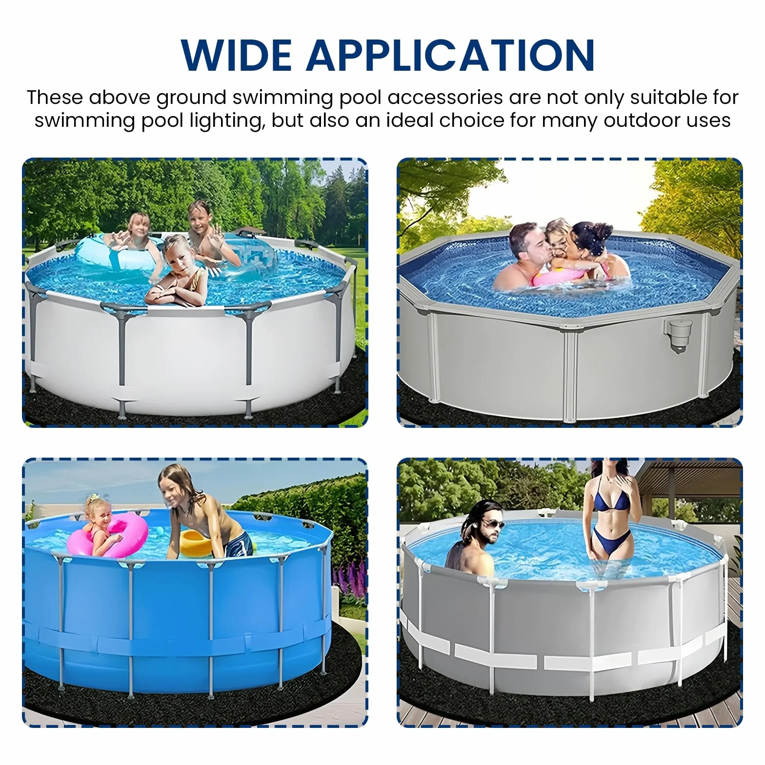 BORDEAG 10 luces para piscina, luces solares para vallas, luces LED para piscina, iluminación de estanque, luces solares para piscina, impermeables, para decoración de jardín