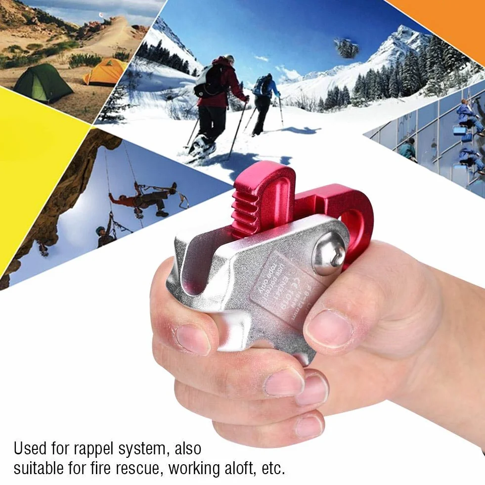 Vobor Auto-frenado Stop Descender 15KN Rope Grab para Cuerdas 9-12mm Rappel Ring