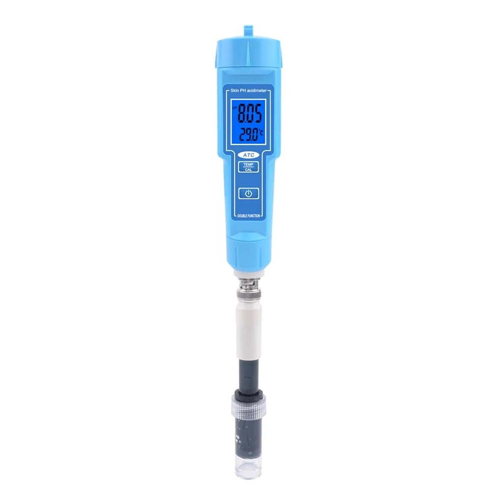 FACAIIO Medidor digital de pH y termómetro con IP67 impermeable, para compensación automática de temperatura, laboratorio de agua y suelo