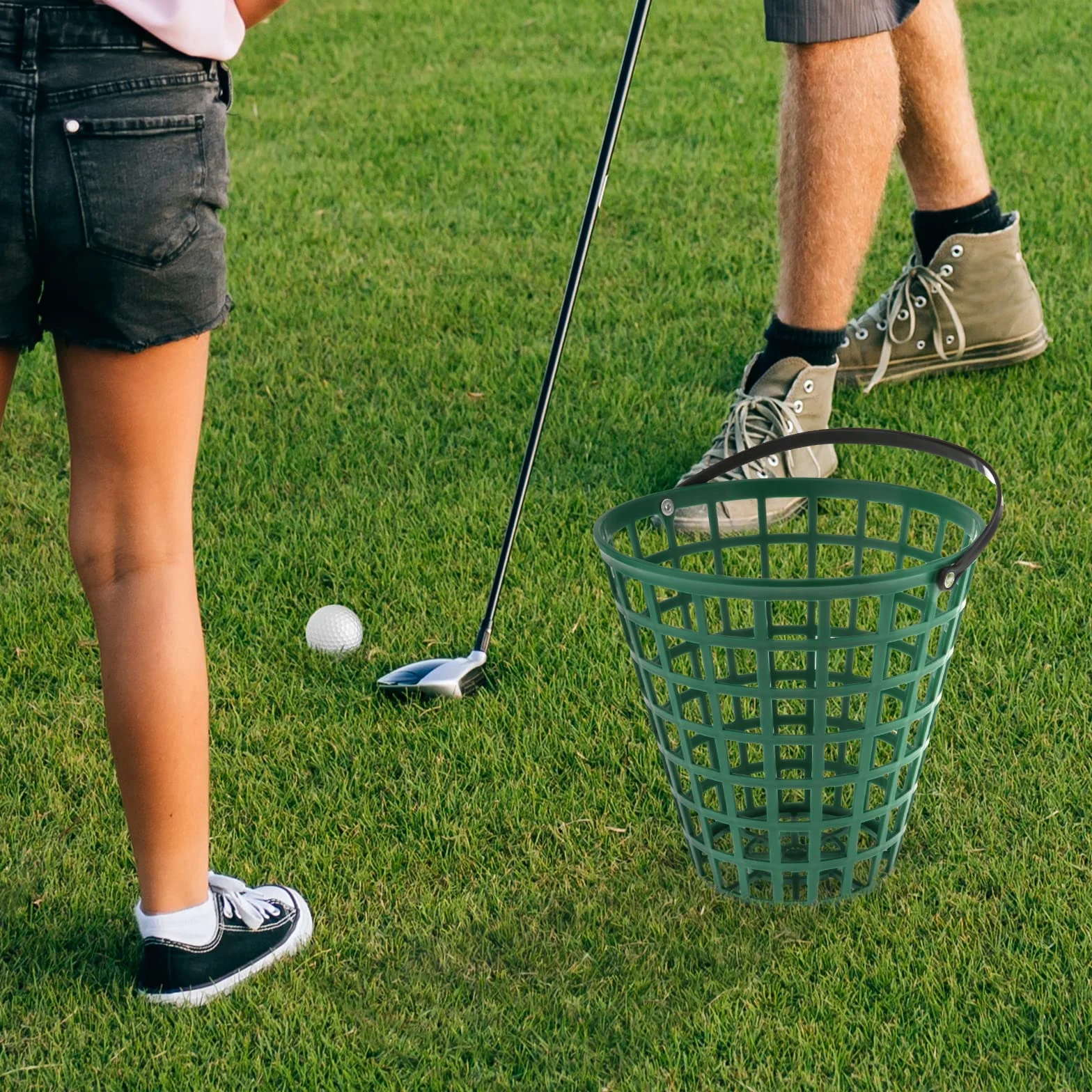TOOYFUL Pojemnik na Piłki Golfowe z Uchwytem, Stojak na Piłki Golfowe, Akcesoria Stadionowe