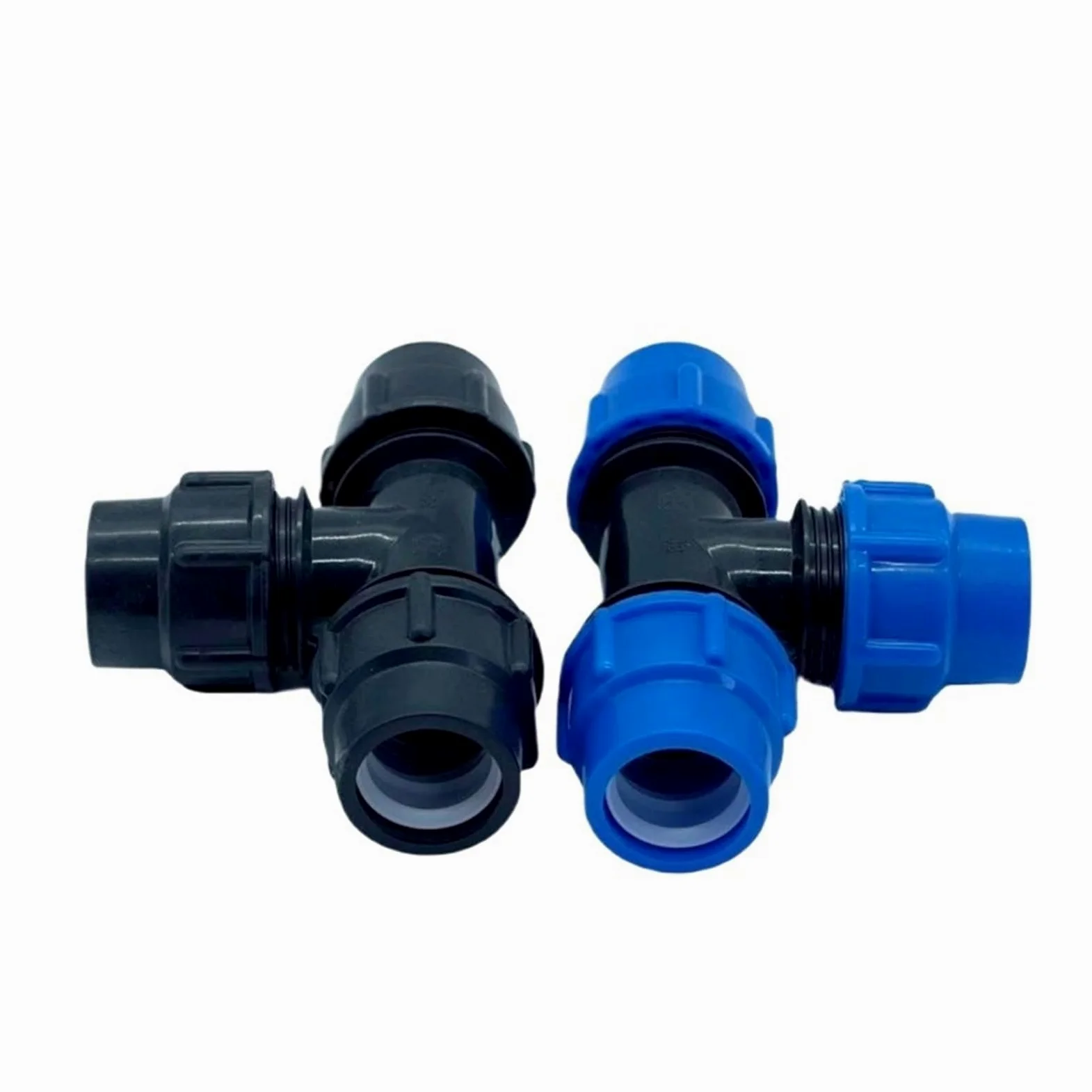 Accesorios de tubería de PE, conectores rápidos de tres vías for grifo, conectores de tubo de plástico de 16/20/25/32/40/50/63 mm for riego con agua corriente.(Black,63mm)