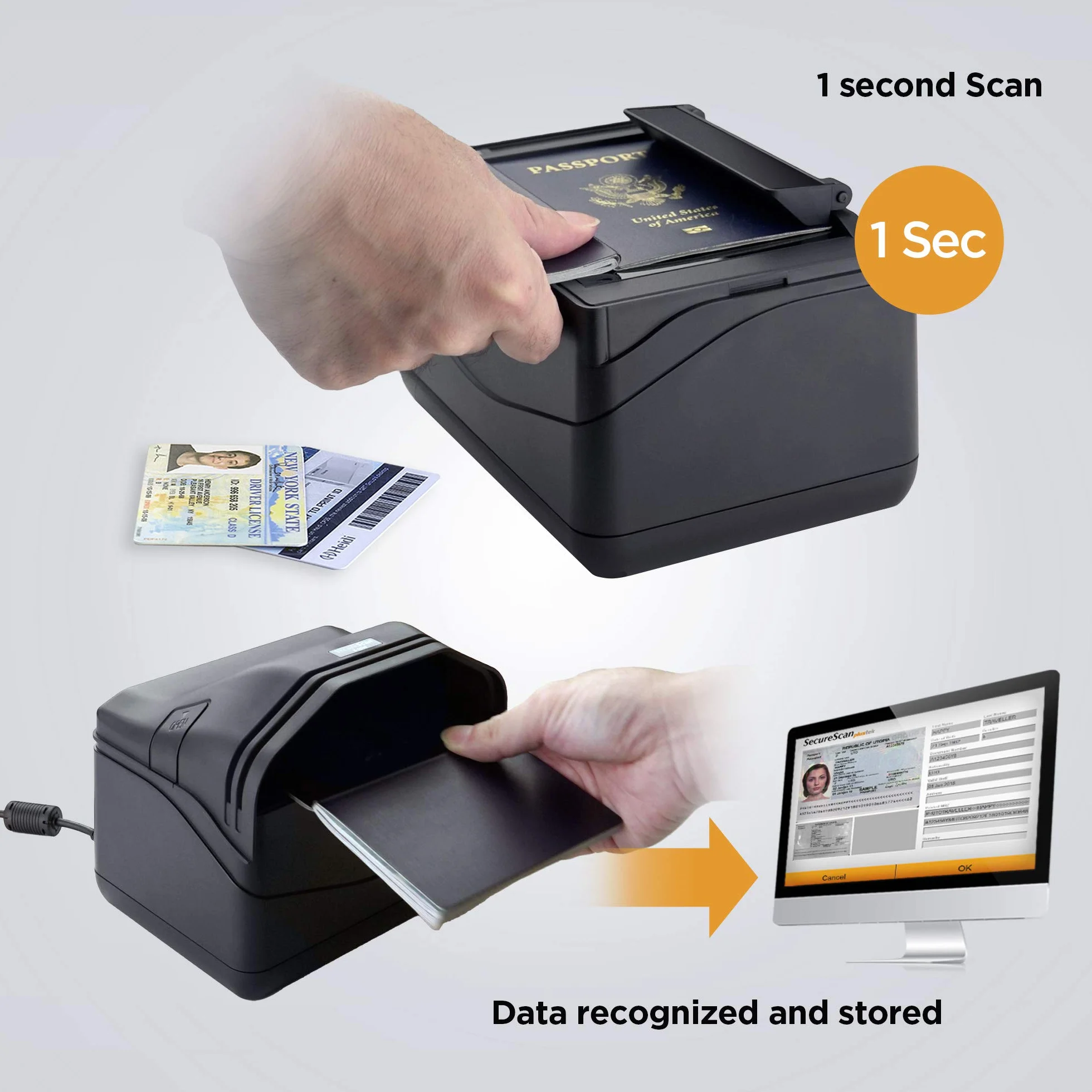 Plustek X-Mini Escáner de Pasaporte y Tarjeta de Identidad