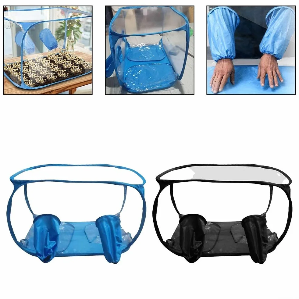 Minhe Tienda de cultivo de hongos portátil 60x60x90cm Cámara de crecimiento emergente con cremallera para principiantes y aficionados Blanco (negro)
