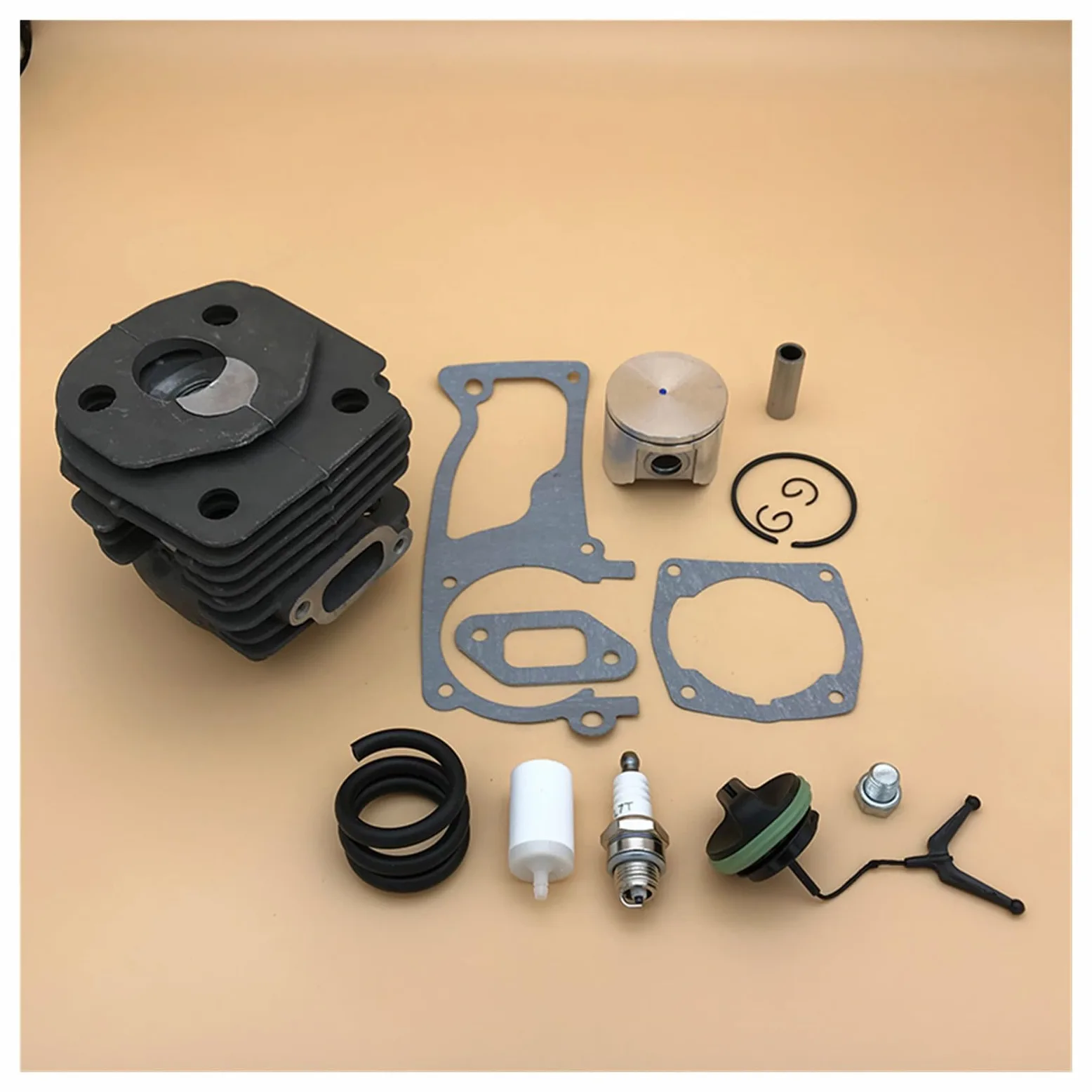 Kit de filtro de combustible de bujía de pistón de cilindro de 47mm for HUSQVARNA 359 357 XP 357XP piezas de Motor de motosierra de gasolina 537 15 73-02