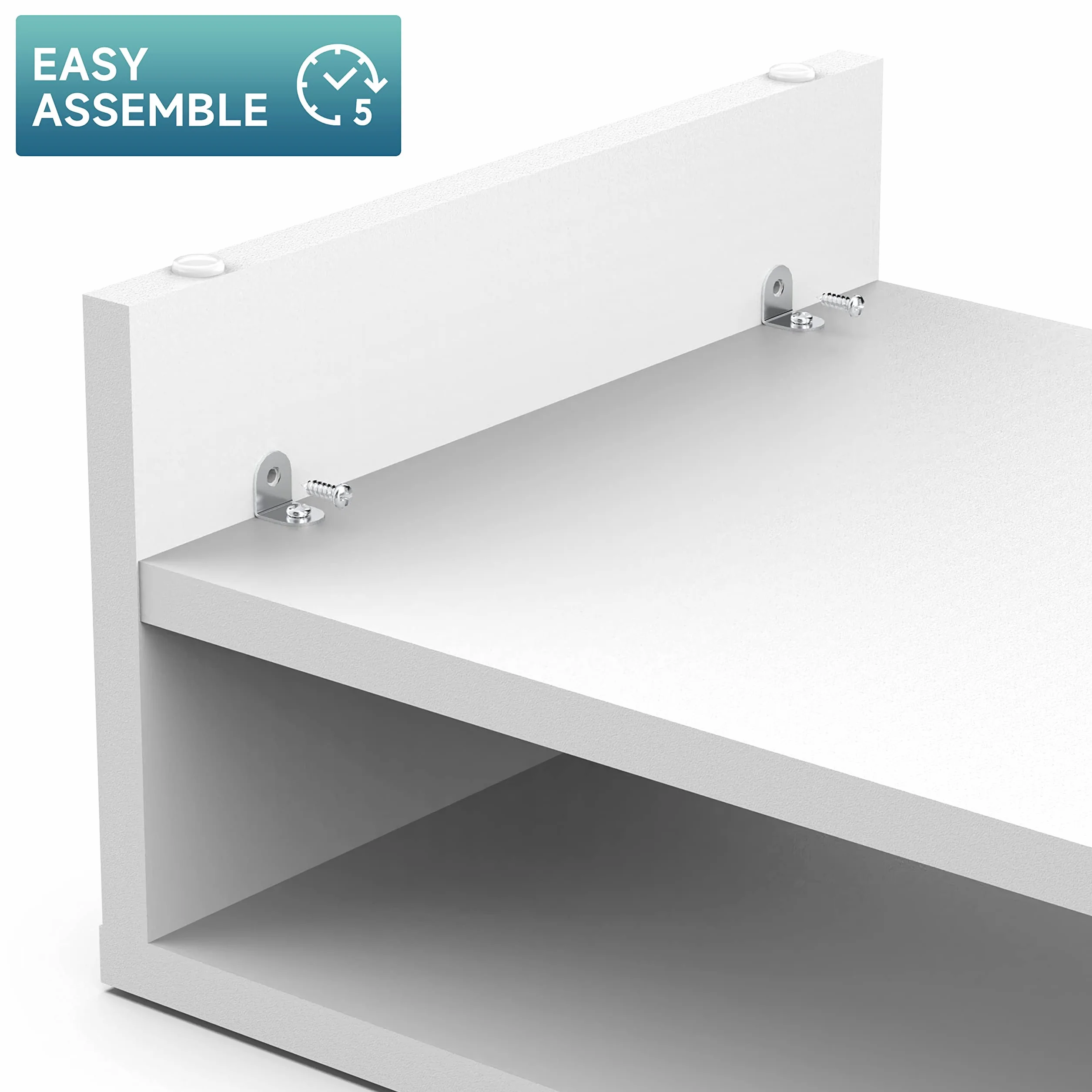 FITUEYES Soporte Monitor Madera 2 Capas 42.5x23.5x14cm Blanco
