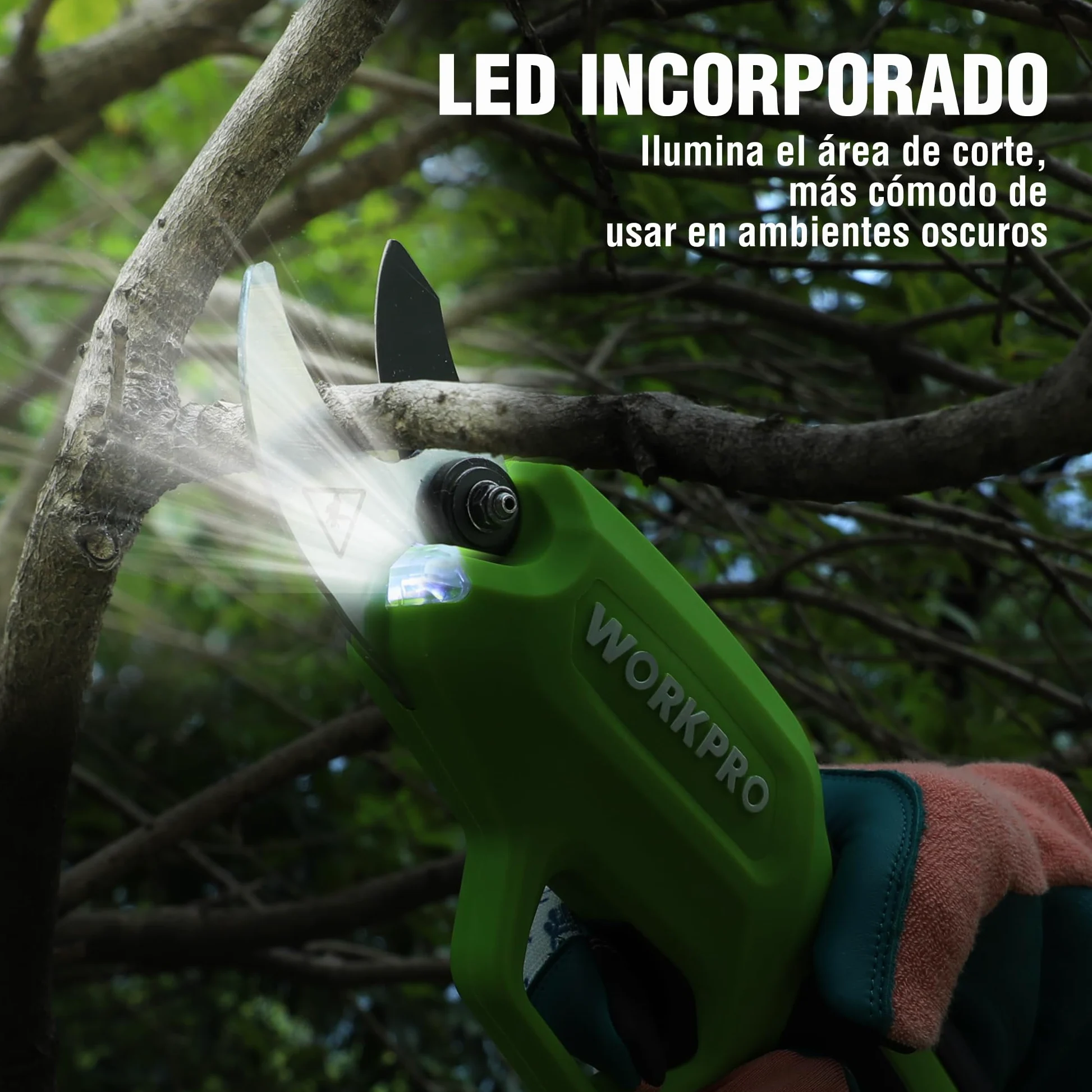 WORKPRO Tijeras de Podar Eléctricas Inalámbricas 7,2 V 2000 mAh