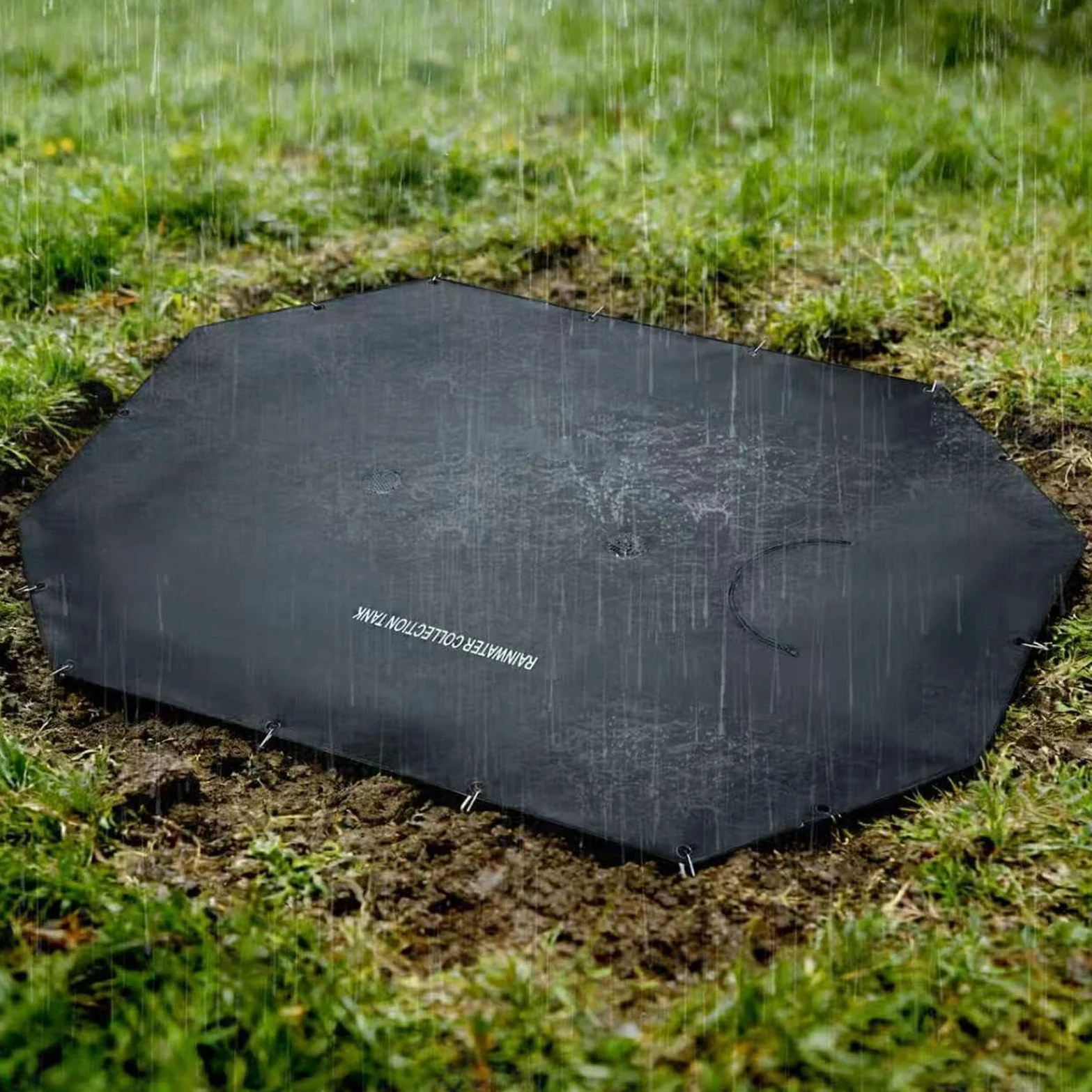 de captación de agua Depósito de Agua de Lluvia Empotrado | Colector de Agua Empotrado Para jardín, patio trasero, terraza, entrada de vehículos, pasarela, macizo de flores y riego