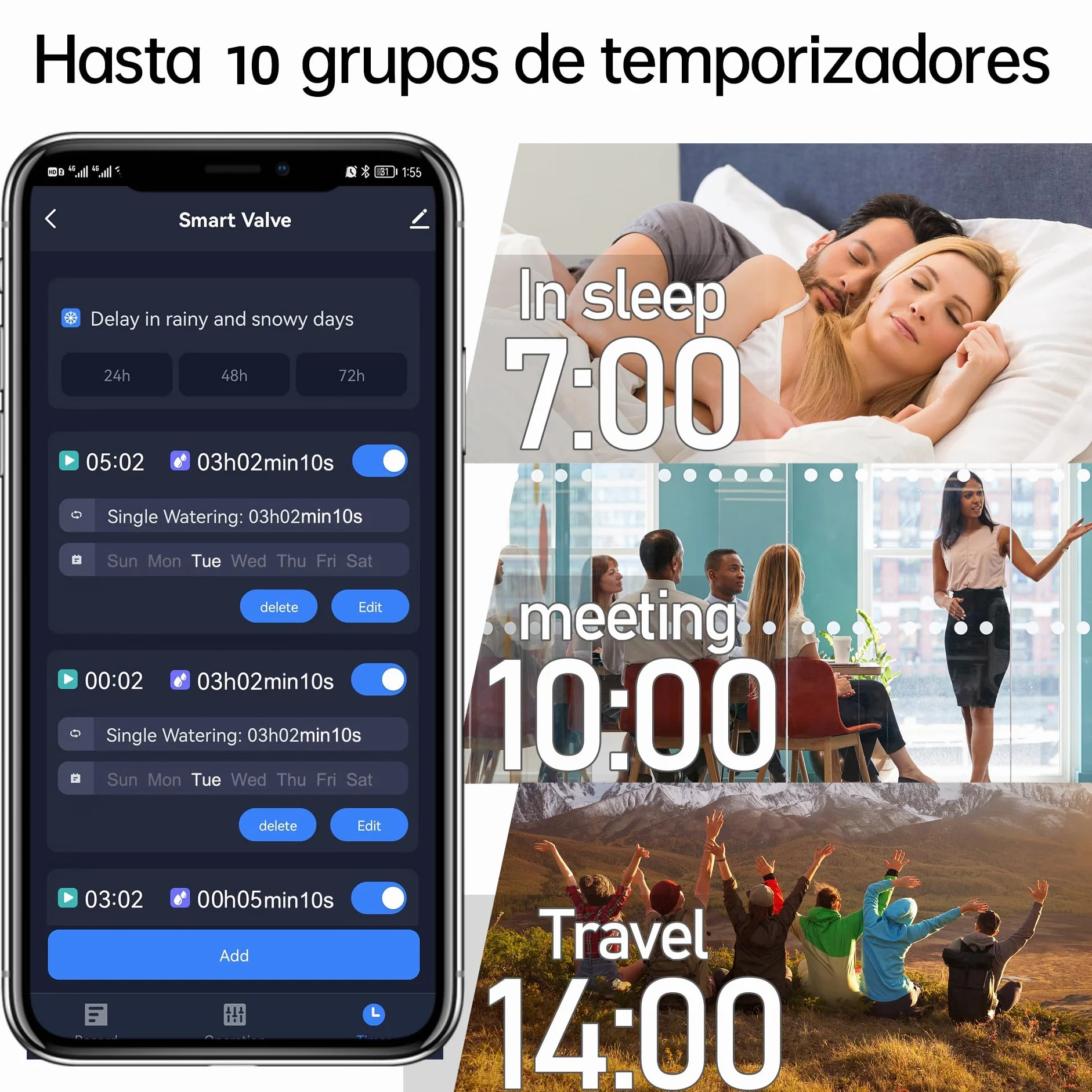 Temporizador de riego Inteligente Zigbee para jardín, Pack de 2 Unidades con medidor de Flujo de turbina Integrado,Compatible con Tuya Smart Life Home Assistant ZHA y Z2M