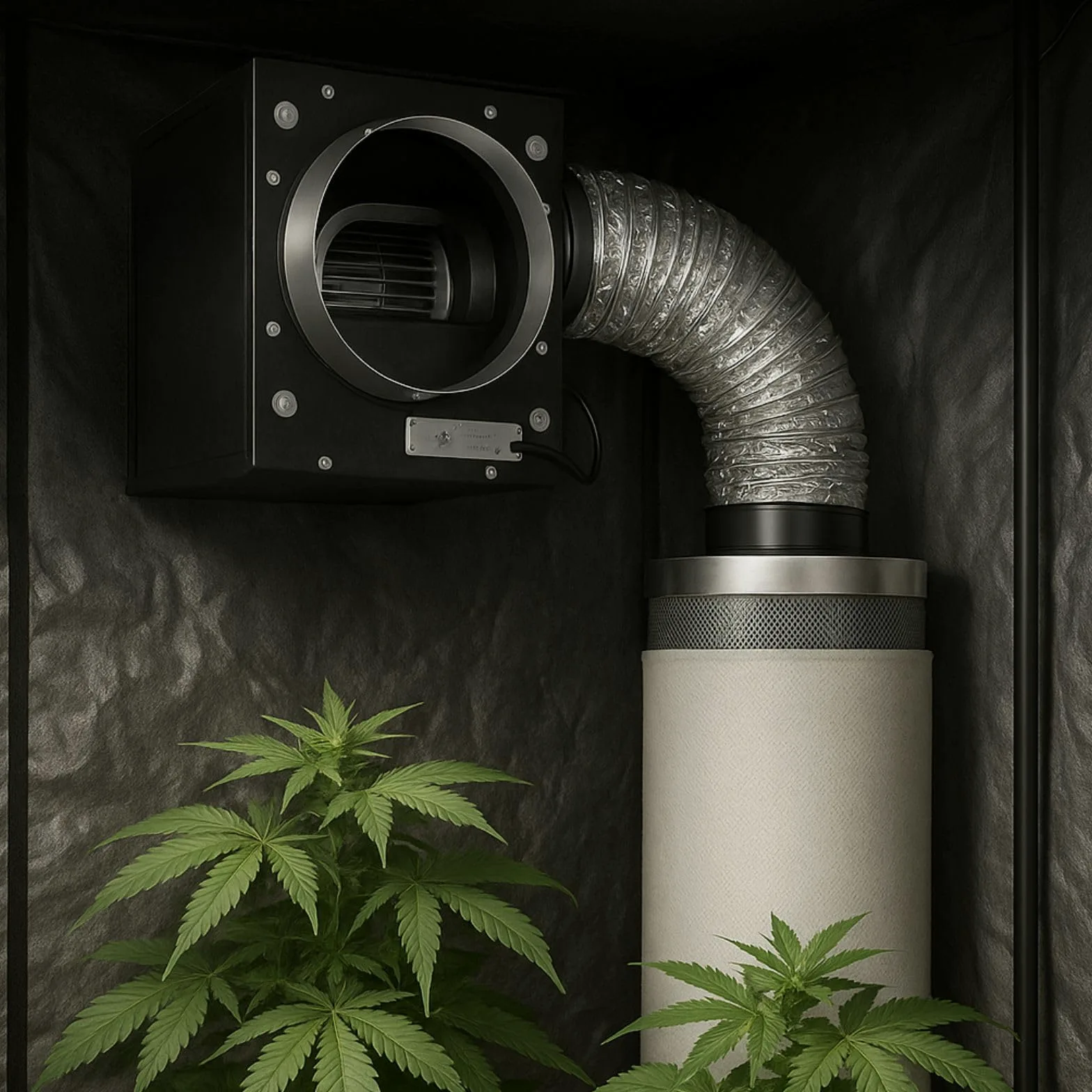 Weedness Extracción Aislada Caja 550 m3/h - Ventilador Tubo Ventilador Tienda Cultivo Ventilador Axial Ventilador Tubo