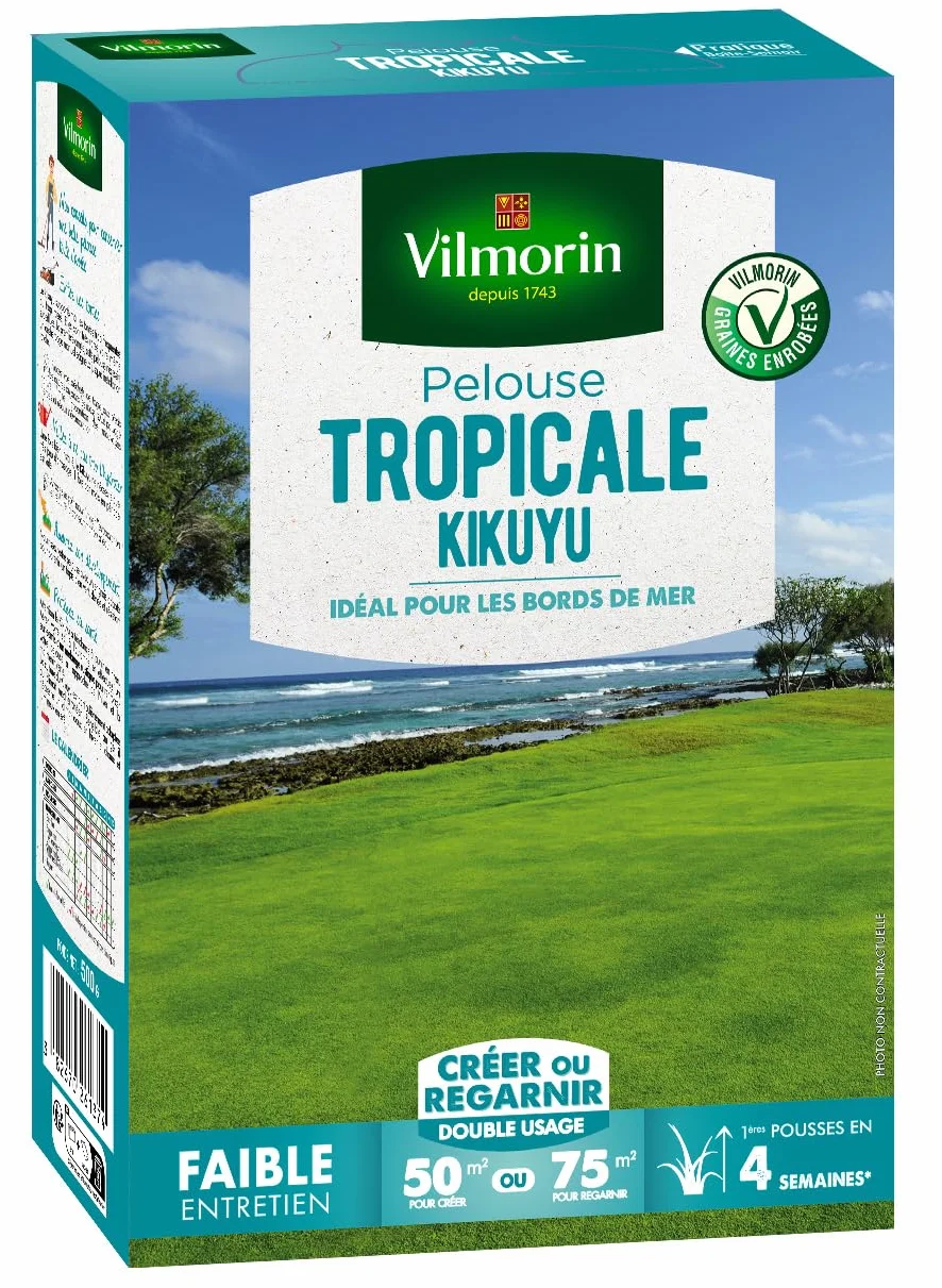 Vilmorin 4344512 - Césped Tropical Kikuyu, verde, 500 g