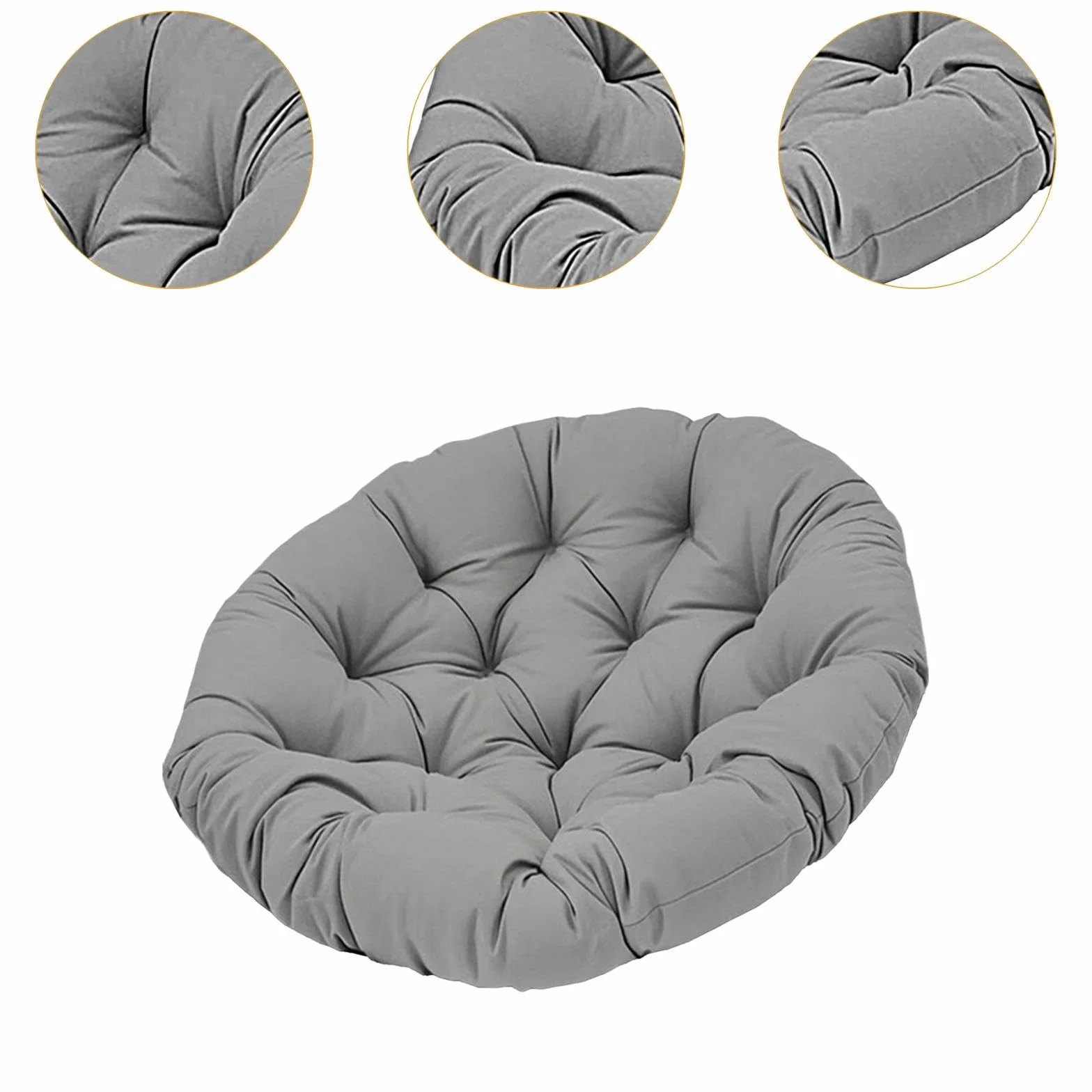 Cojín para Silla Colgante, cojín para Asiento de Exterior, para Silla Columpio Multiusos para Interior y Exterior, Gris