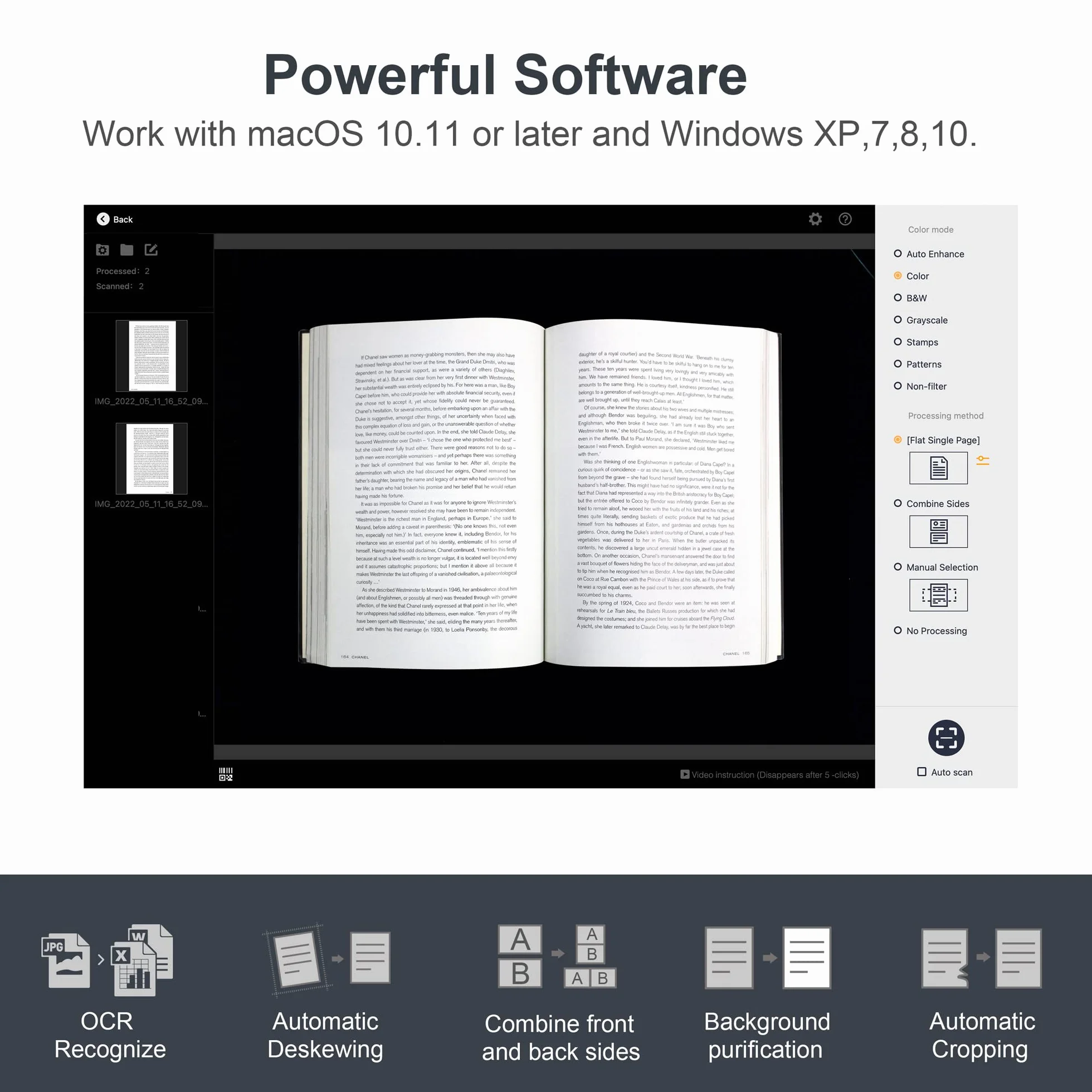 CZUR ET18 Pro Escáner de Libros y Documentos Profesional HD 18 Megapíxeles A3 OCR