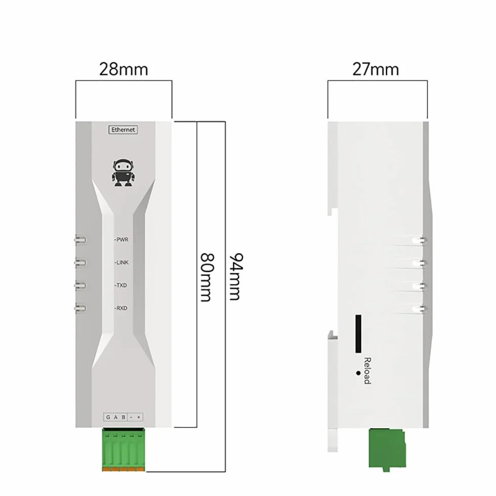 Modbus Gateway RS485 to Ethernet NA111-M IP RTU MQTT HTTP DC 8-28V Industrial Rail