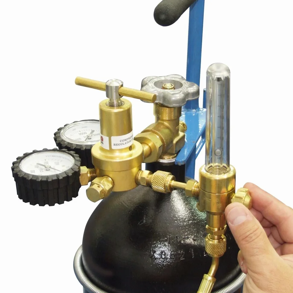 Uniweld Indicador de flujo de nitrógeno UNF3 con conexión de entrada hembra de 1/4 pulgadas y conexión de salida macho de 1/4 pulgadas