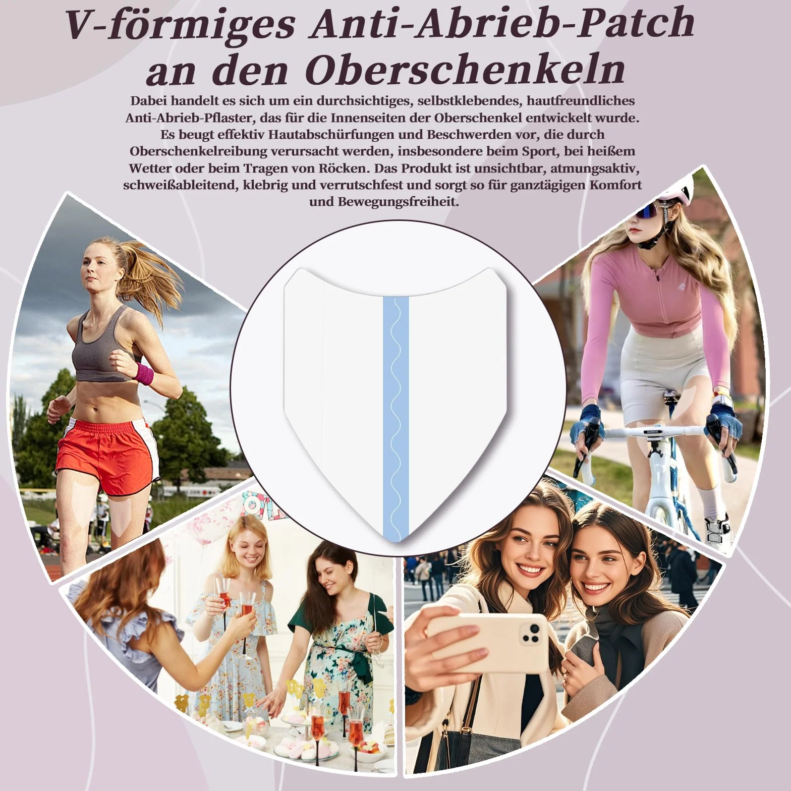 Parches antirozaduras para muslos 12 unidades protección invisible mujer almohadillas antifricción transpirables