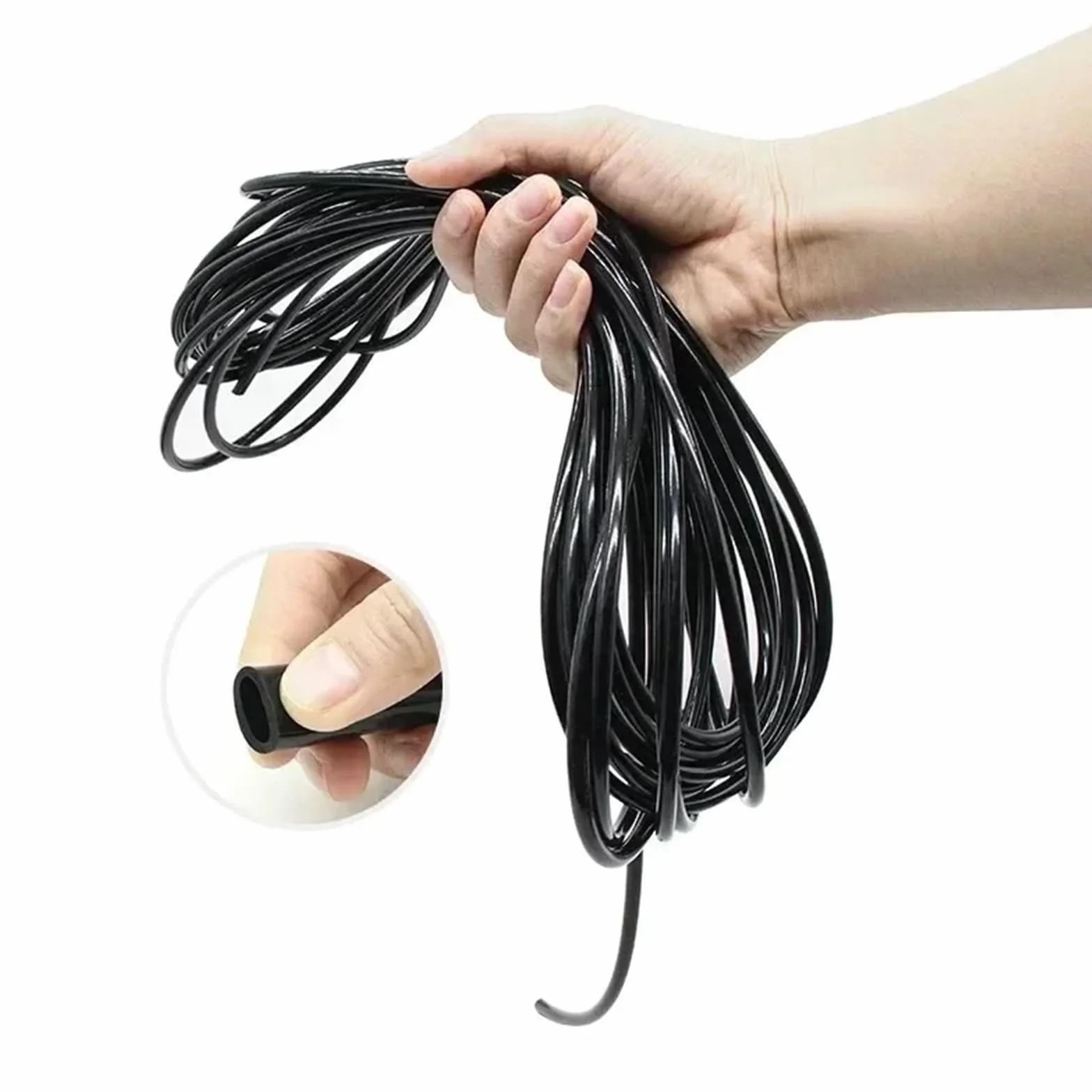 Manguera Riego Goteo Tubo de silicona 1~10m, tubo riego aire Flexible negro for acuario, manguera jardín, mangueras for bomba estanque y pecera(3.0METERS_ID 25MM X OD 31MM)