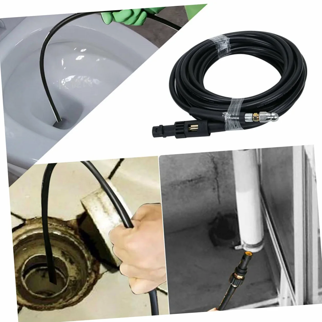 BESPORTBLE 15m Tapón de Limpieza de Manguera Manguera de Drenaje de Alcantarillado de Automóviles Drenaje de Agua