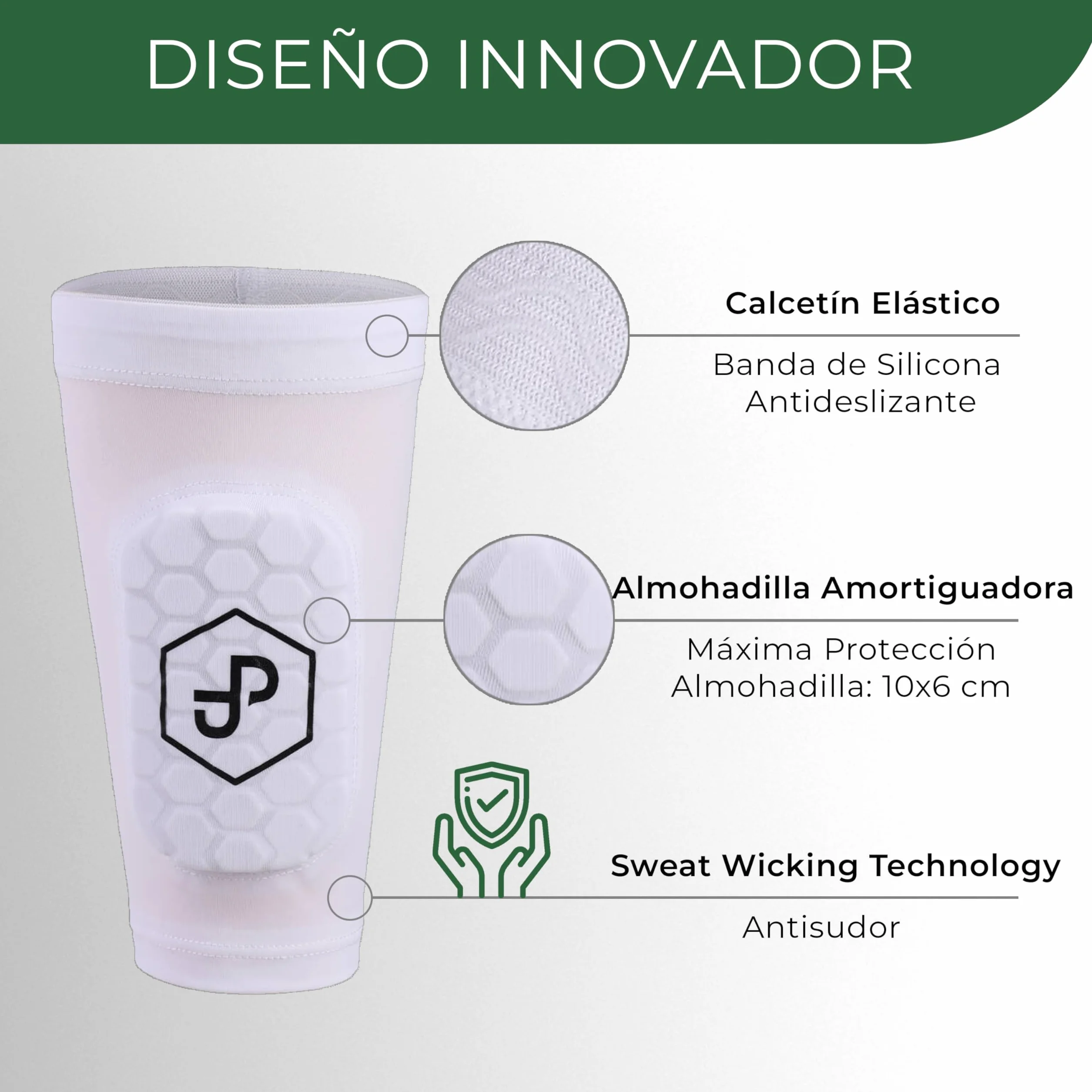 JDP Premium Espinilleras 3en1 Medias con Espinillera Integrada Fútbol Hombre Mujer Niños