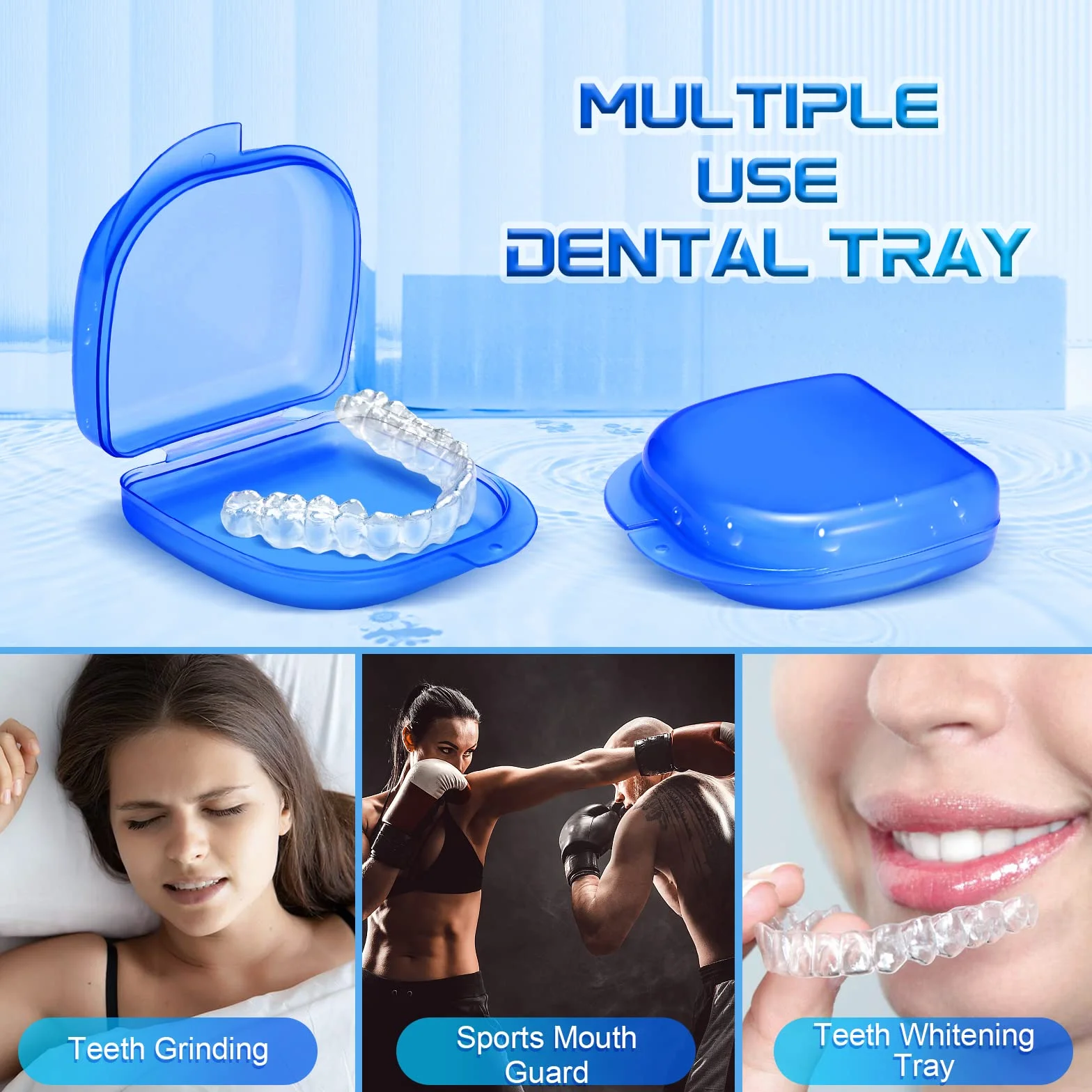 Kit de Protección Dental 4Pcs, Férula Descarga Bruxismo, Protector Bucal Para Dormir, Material Termoplástico