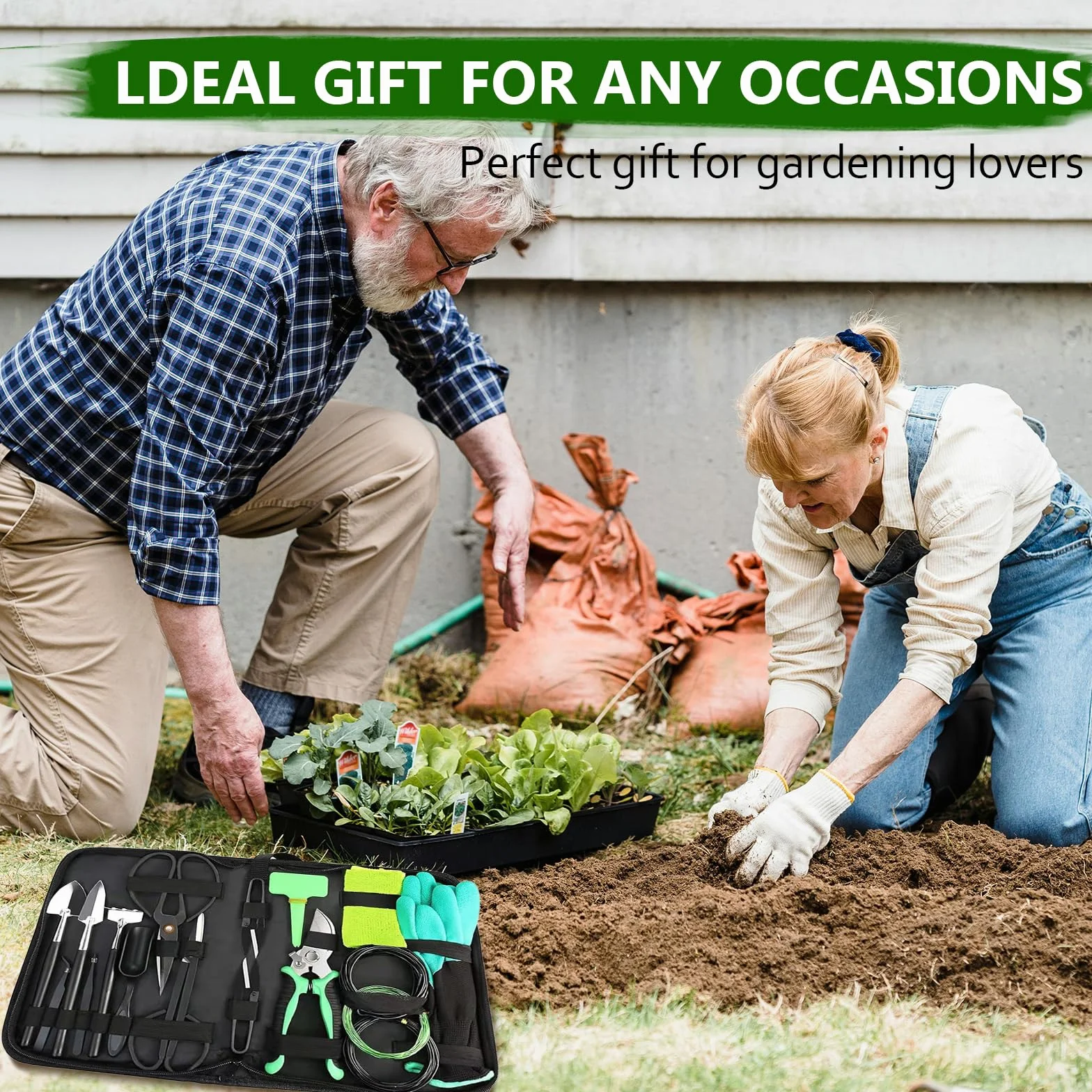Kit de Herramientas para bonsái de 24 Piezas: Juego Completo de Acero poda, injerto y Cuidado. Ideal para Regalar y para Uso Personal en jardinería (Incluye Estuche)