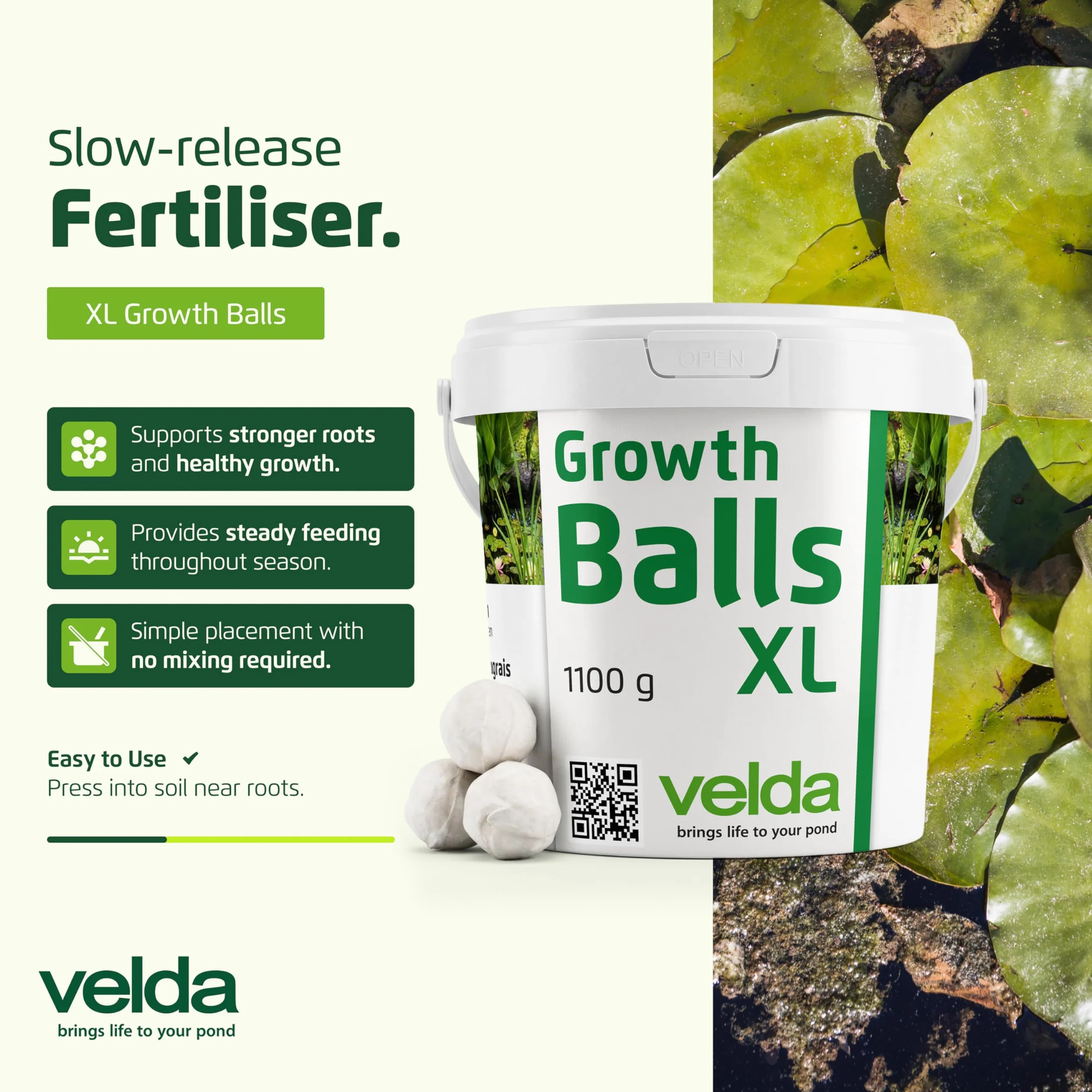 Velda 122256 Super Super abono de crecimiento para las plantas acuáticas, 55 bolas pelotas XL