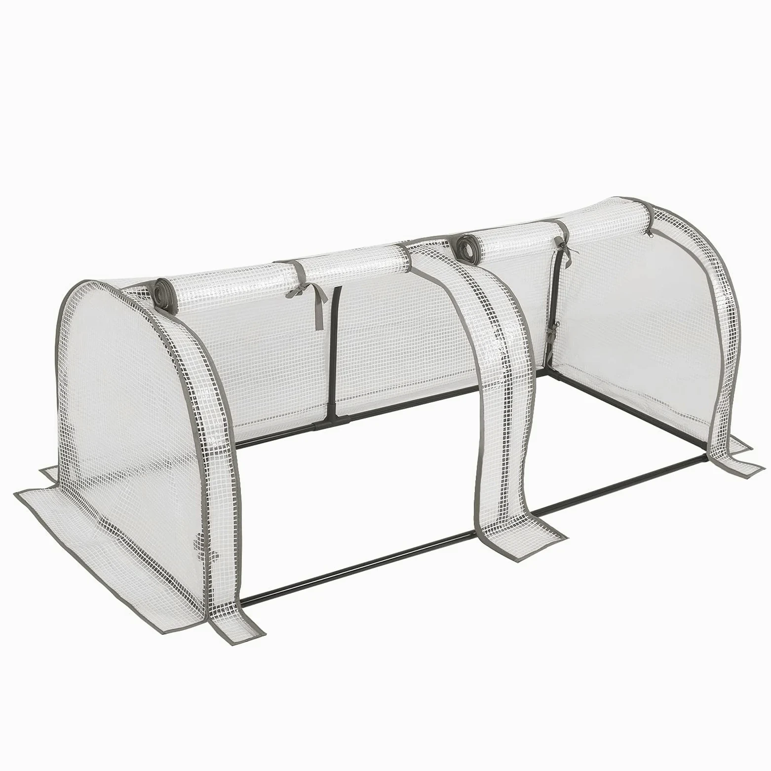 WOLTU Invernadero de Jardín PE, Semi-Translúcido, Blanco, 130x60x50cm | Impermeable; Lluvia/Viento/Nieve; Para Plantas; Exterior; Protección