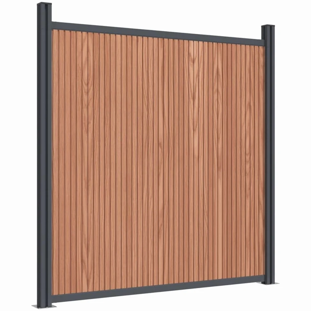 Vallas de jardín de WPC 180 x 186 cm Panel de Valla Jardin, Panel de Valla Elemento de Protección Visual para Terraza y Jardín Marrón