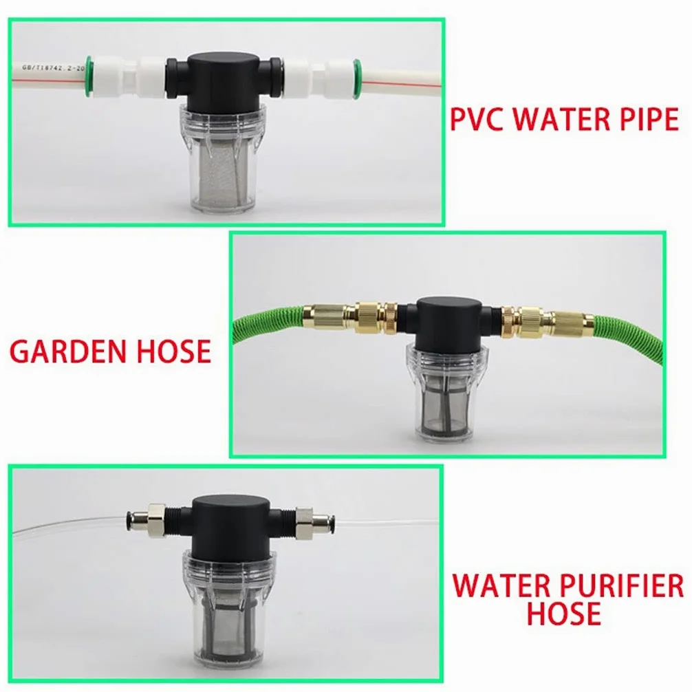 Conector de Toque de Manguera, 1 1/2 Pulgada 3/4 Pulgada 1 Pulgada Filtro de riego de jardín, prefiltro de impurezas del Sistema de riego de plástico, Filtro de tubería de Agua doméstica de