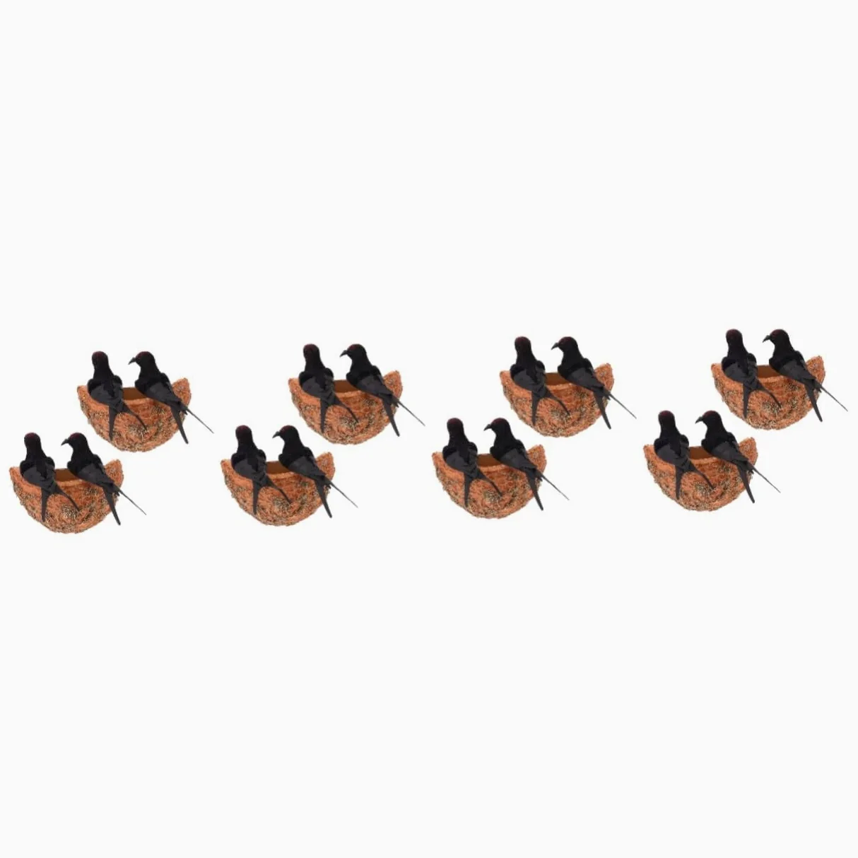 BESPORTBLE 8 Juegos De Nido De Golondrina Simulado Rústico Casa De Campo Pajarera Figuras De Nido De Pájaro Decoración del Hogar Simulación Nido De Pájaro Decoración Adorno De Pájaro