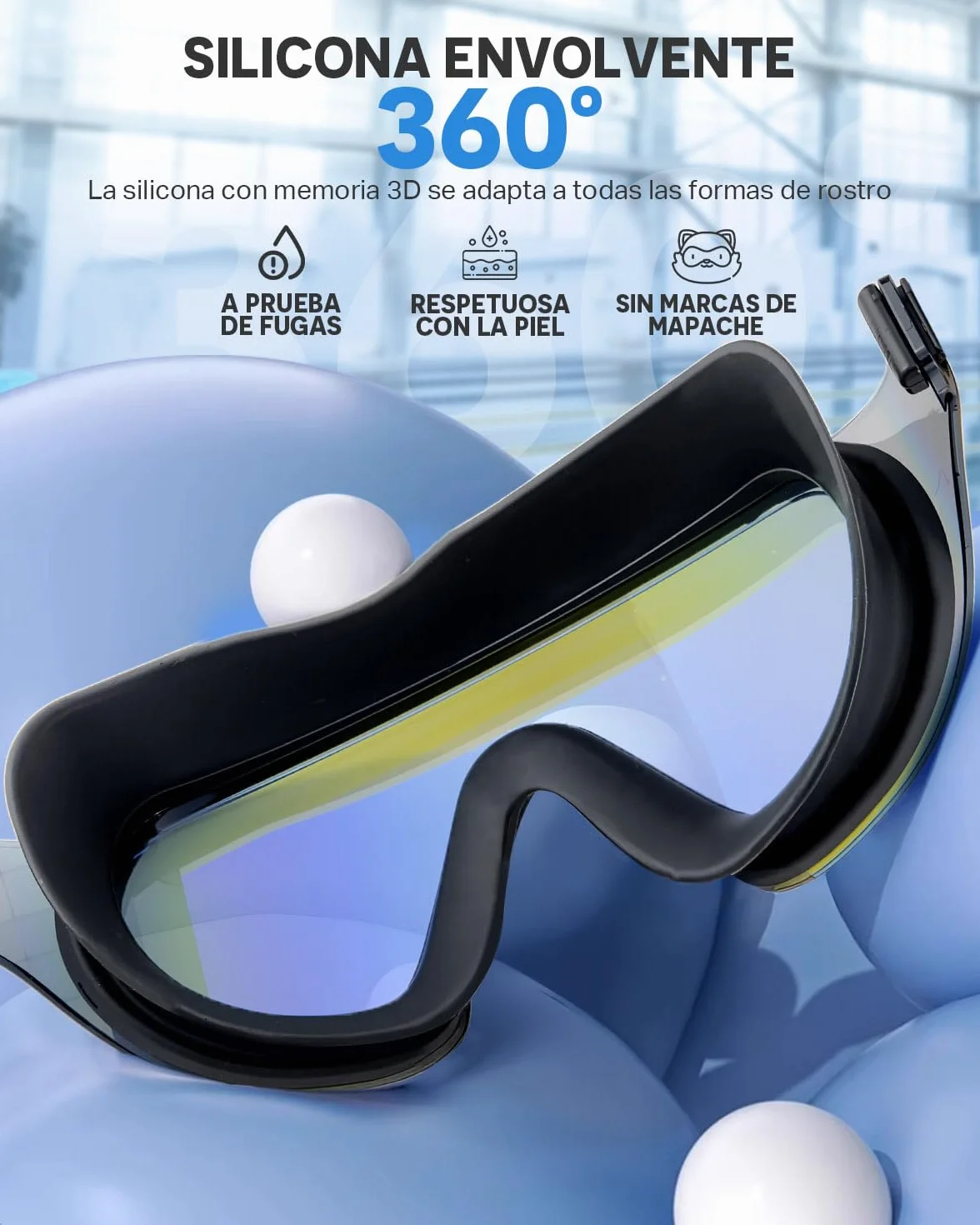 Gafas de Natación Zoomsnail Pack de 2 Adultos Niños Anti-vaho Sin Fugas Protección UV 180°